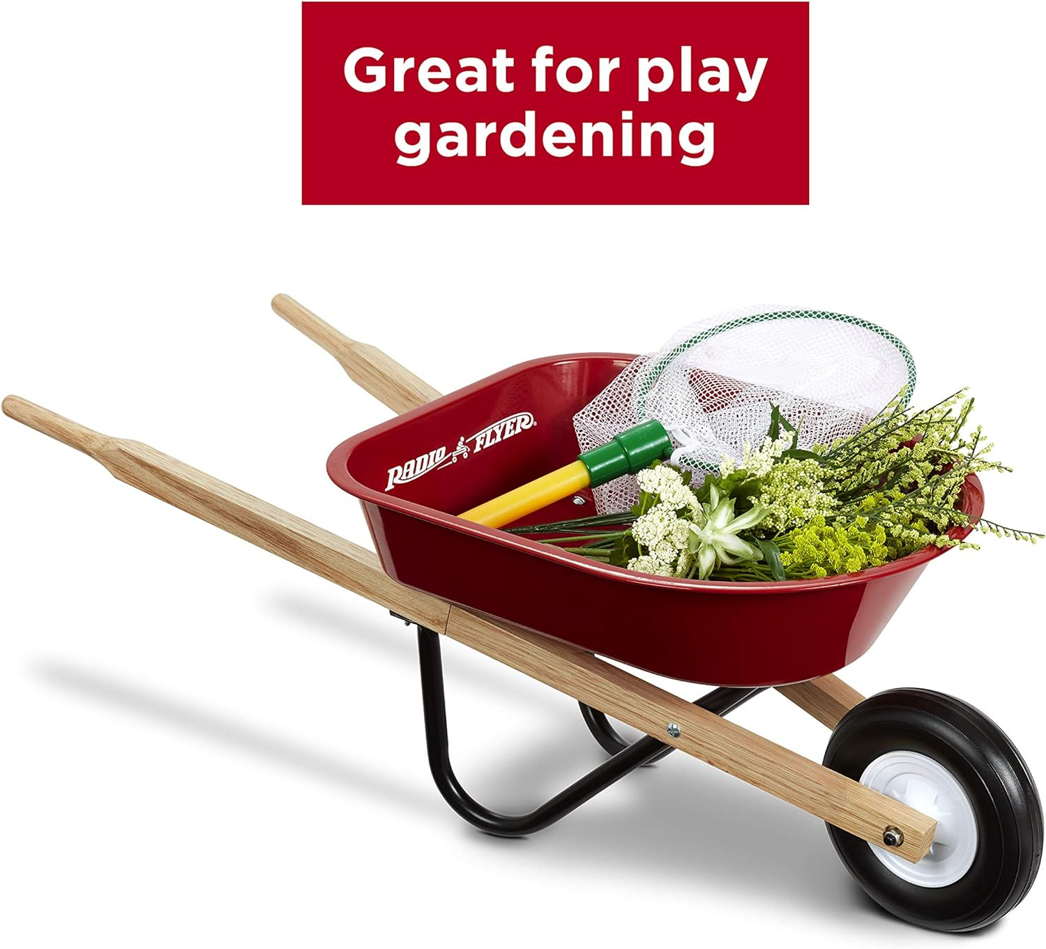 Radio Flyer Kid's Wheelbarrow, Red Toy Wheelbarrow for Children