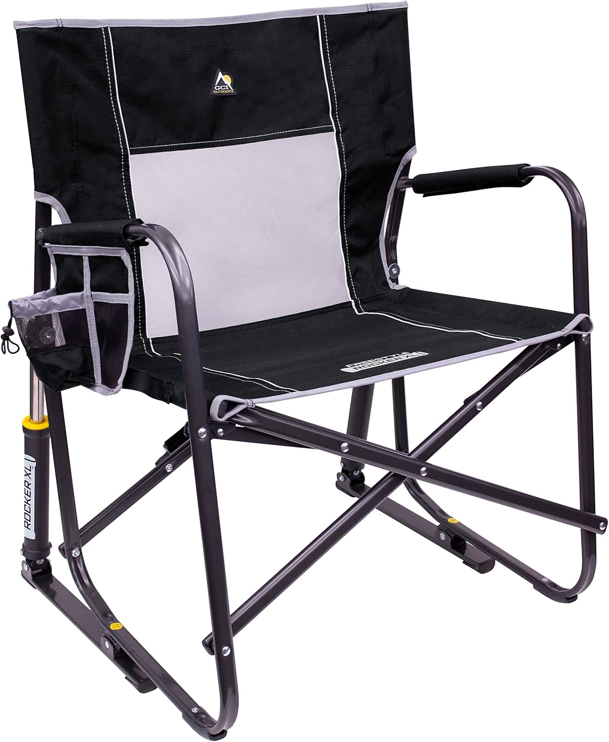GCI Outdoor Freestyle Rocker XL Oversized Foldable Rocking Chair, Black