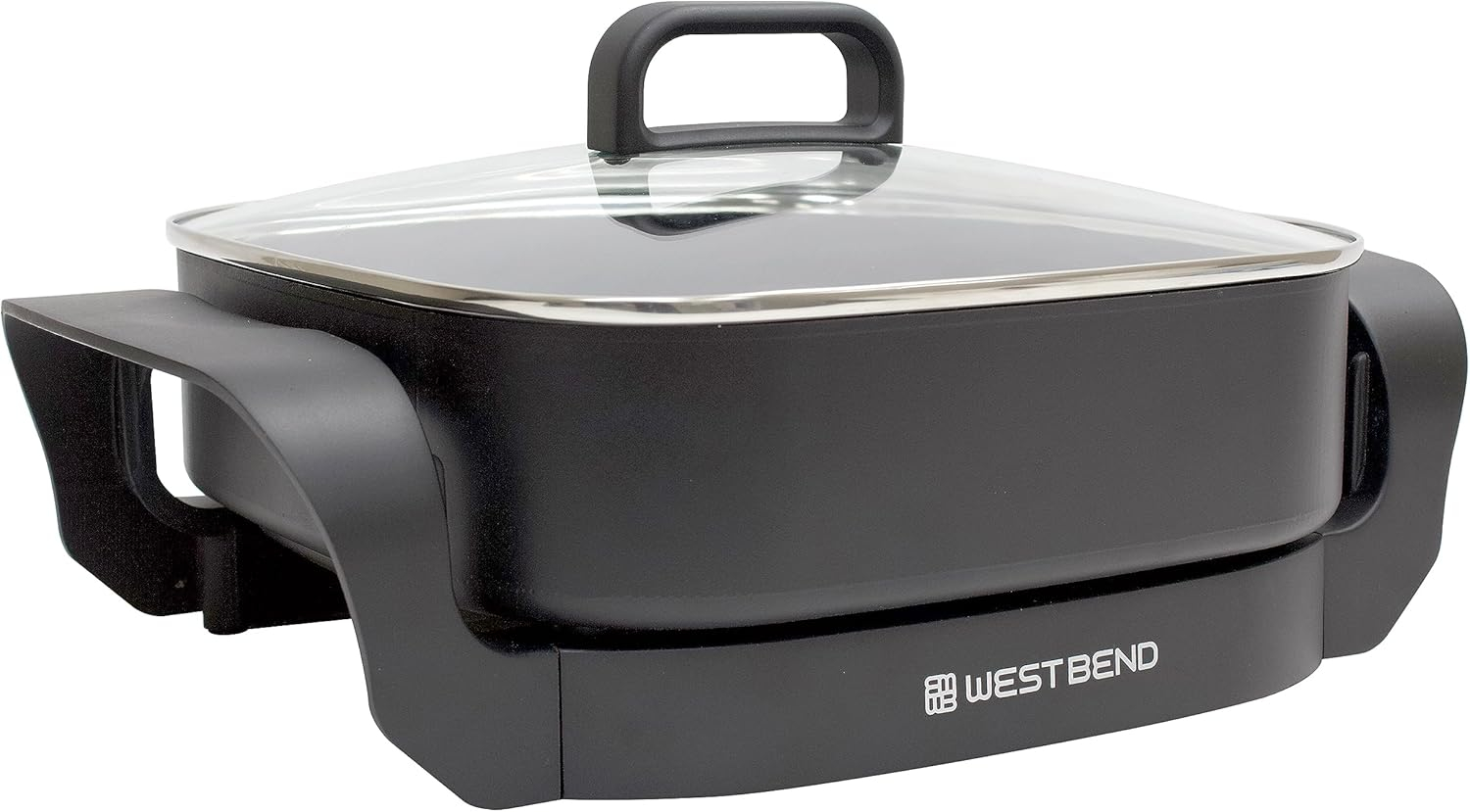 Black Diamond Shield Non-Stick Electric Skillet with Glass Lid