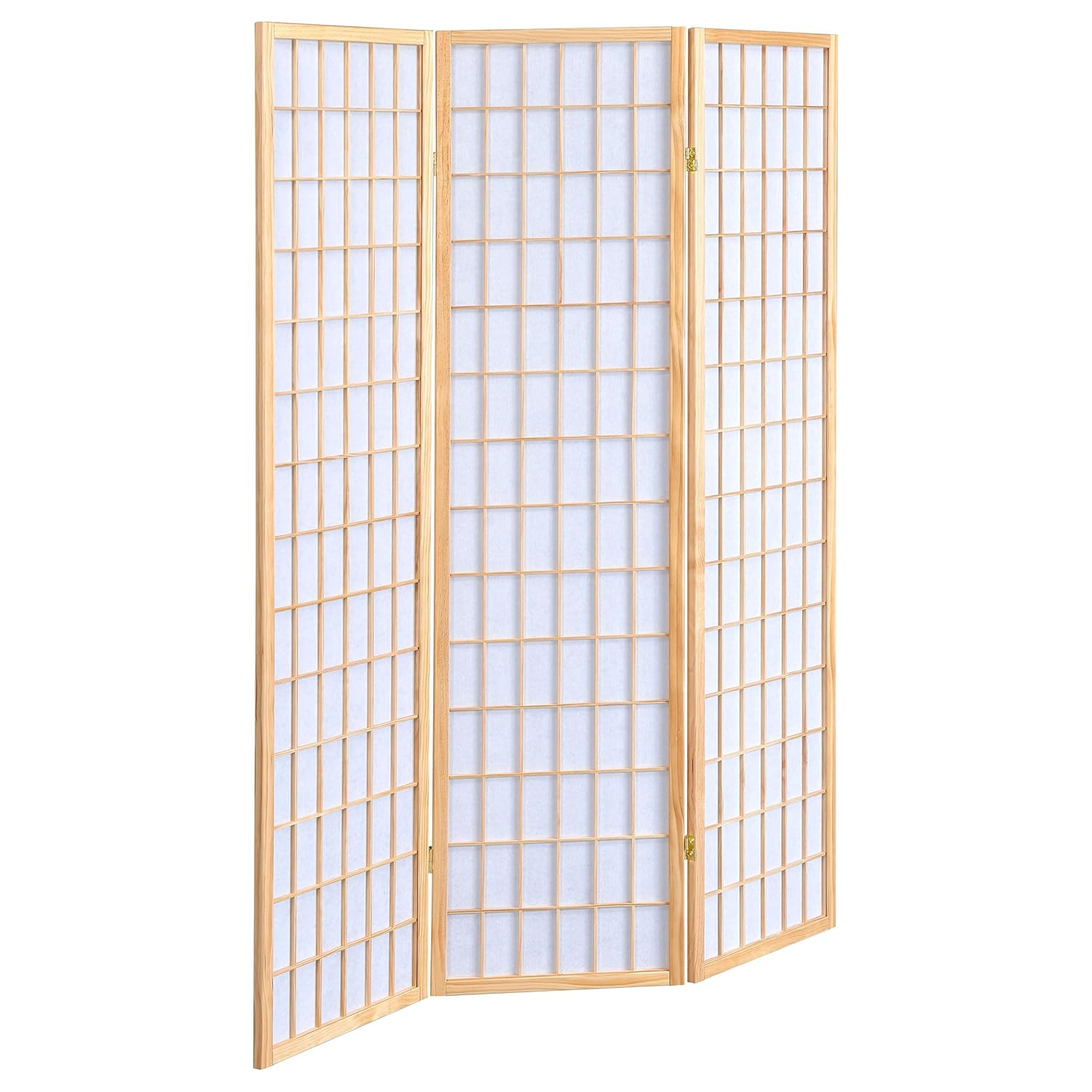 Gold and White 3-Panel Shoji Folding Room Divider