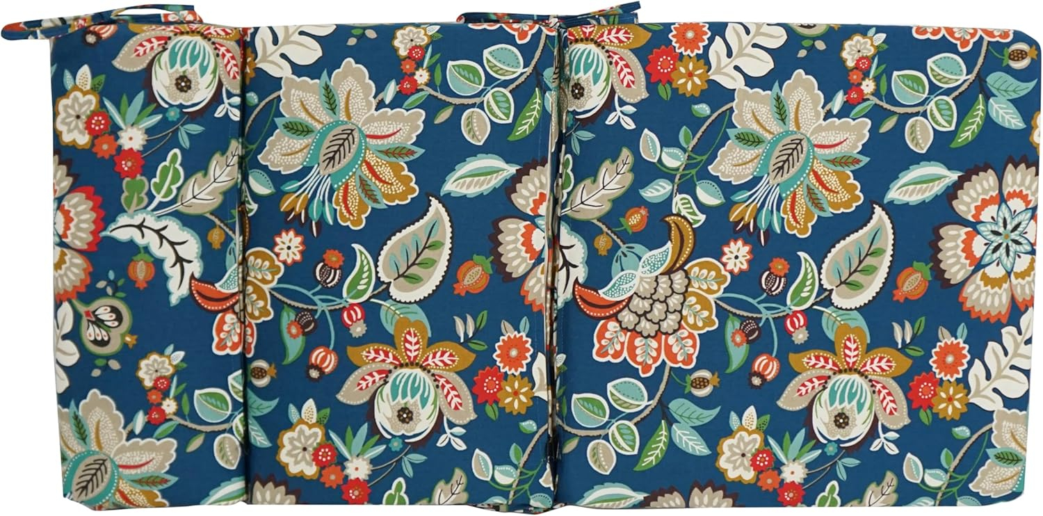 Blazing Needles 20-inch by 42-inch Polyester Patterned Outdoor Seat/ Back Chair Cushion