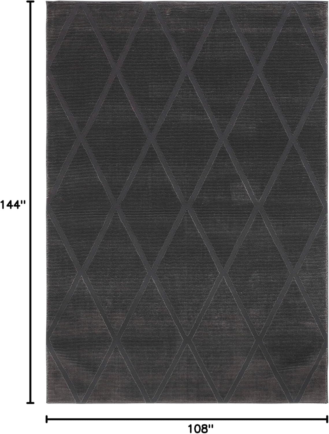 SAFAVIEH Revive Lorrin Diamond Polyester Area Rug, Charcoal, 9' x 12'