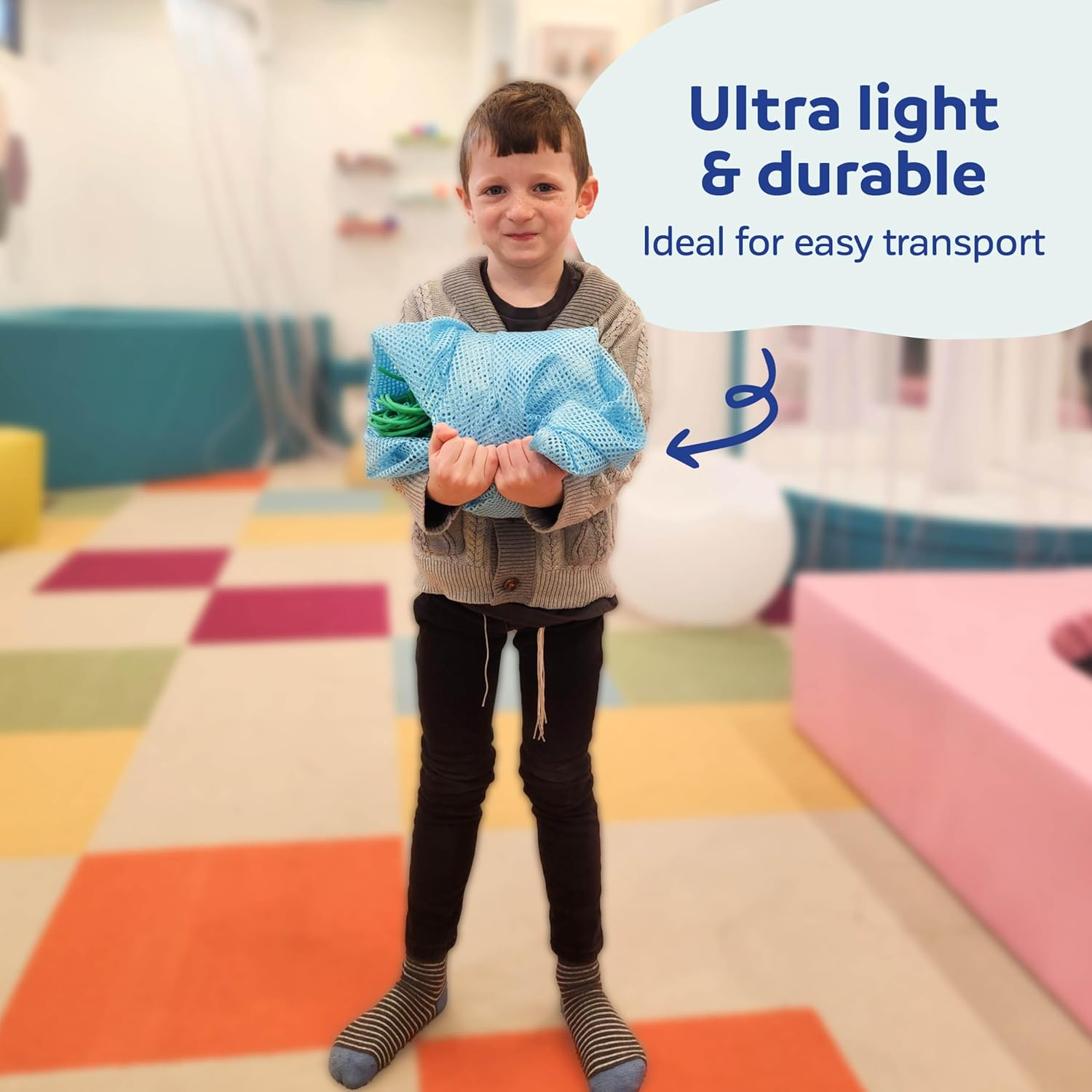 Fun and Function Mesh Therapy Swing - Sensory Swing for Kids with Special Needs - Ceiling Mount, Lightweight, Indoor Sensory Hammock - for Adults and Children Age 3+