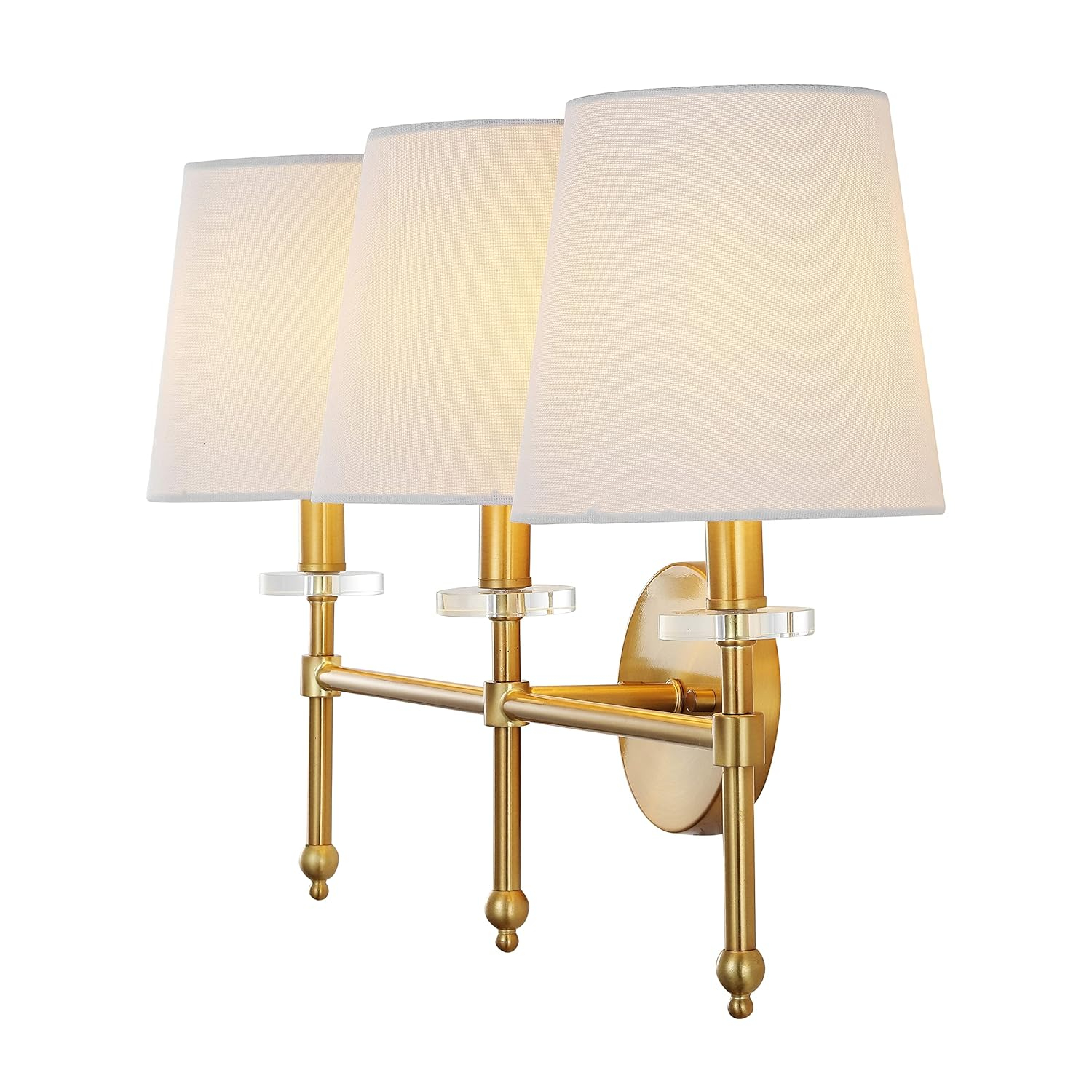 JONATHAN Y JYL9921A Olivia 23" 3-Light Modern Midcentury Iron LED Vanity Contemporary French Country Bathroom Hallway Living Room Bedroom Mirror Cabinet, Brass Gold