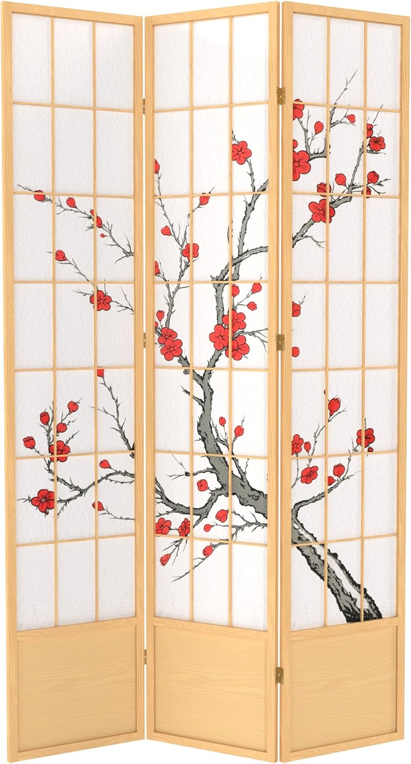 Red Lantern SS-84CBLSS-Natural-3P Room Divider, 3 Panel, Natural