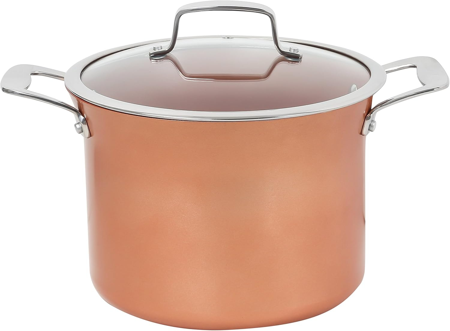 7 Quart Copper Non-Stick Stock Pot with Stainless Steel Handles