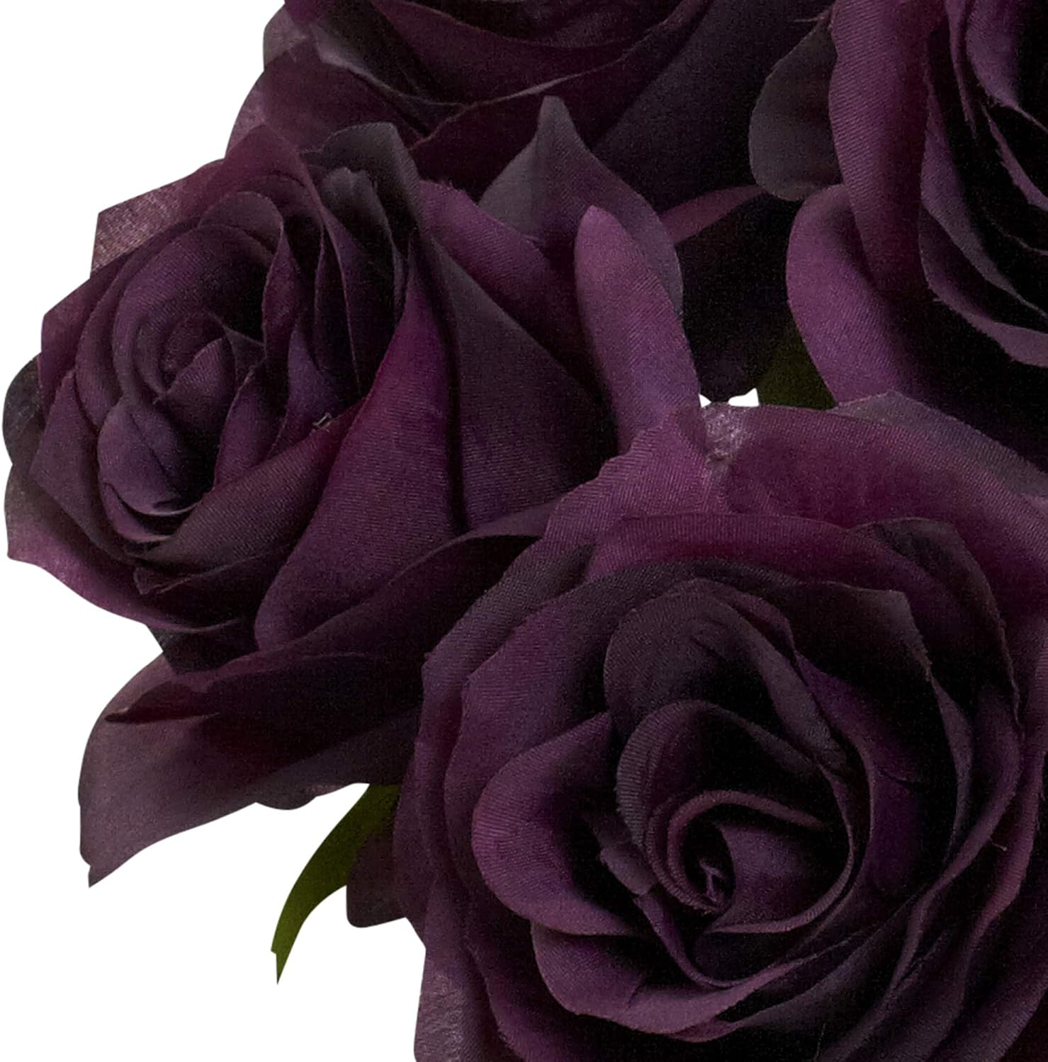 Nearly Natural Rose Arrangement Artifcial Flowers with Vase, Purple