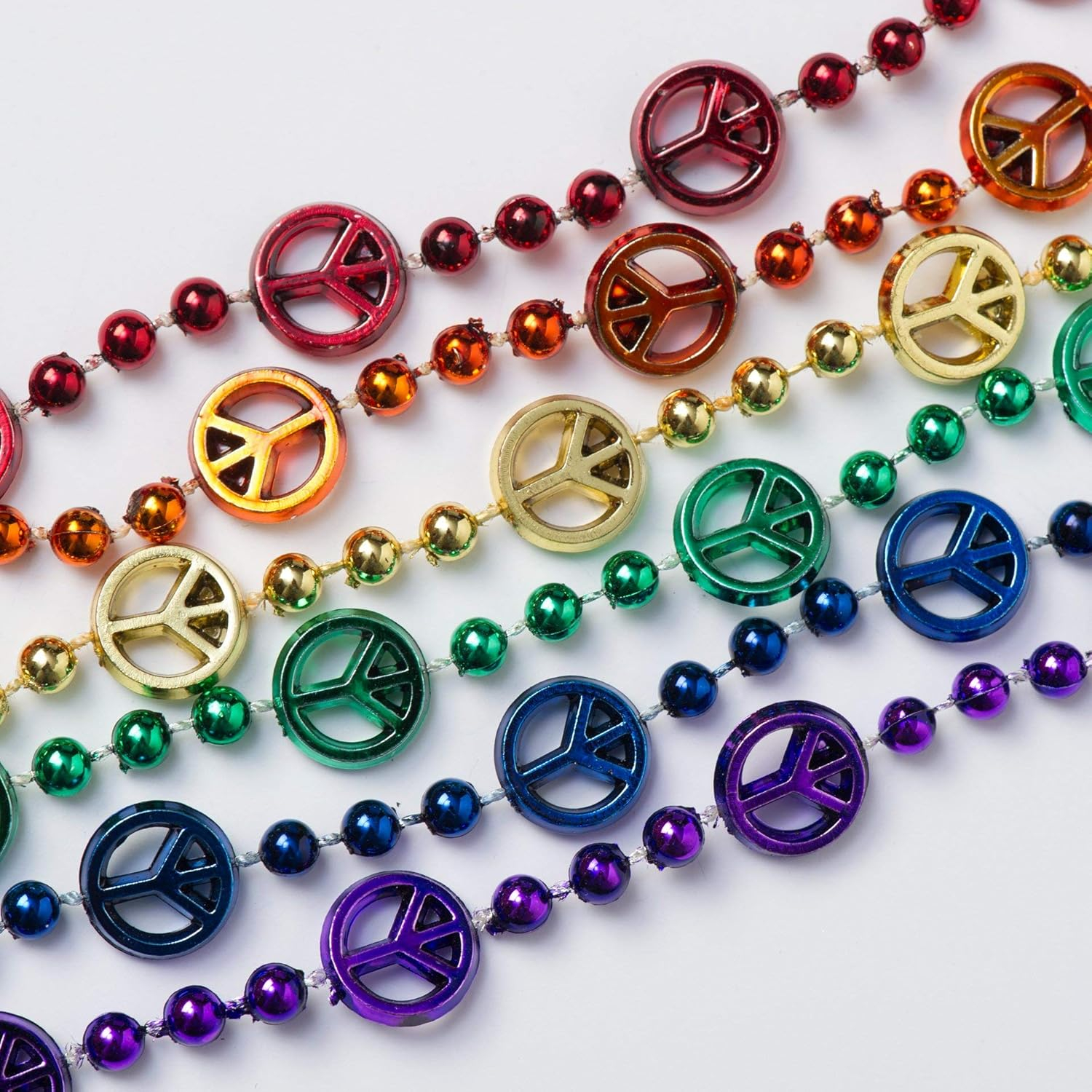 Beistle 33" Beads Necklace Peace Sign 57234