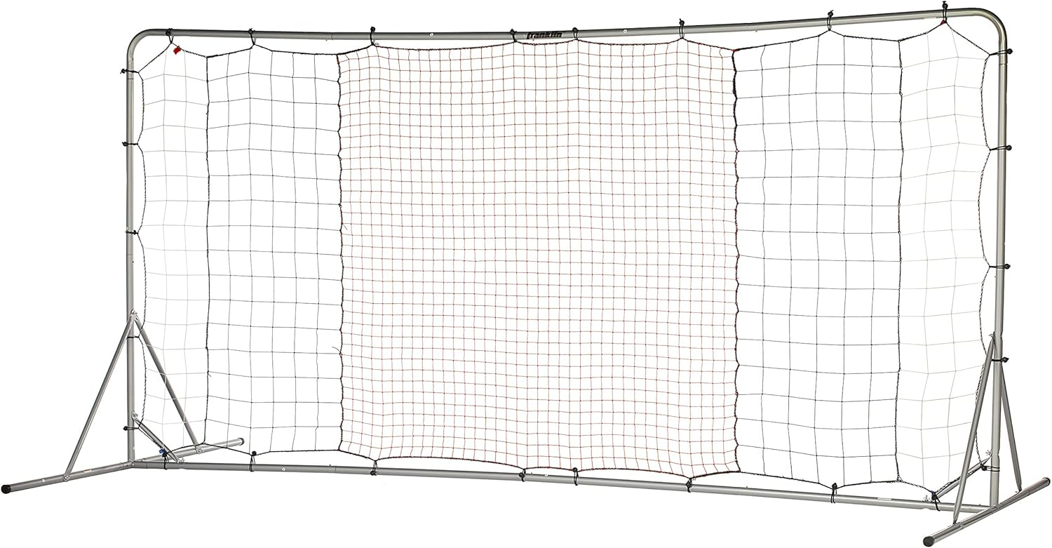 Franklin Sports Soccer Rebounder - Tournament Steel Rebounding Net -  Training - 12'x6' - Silver
