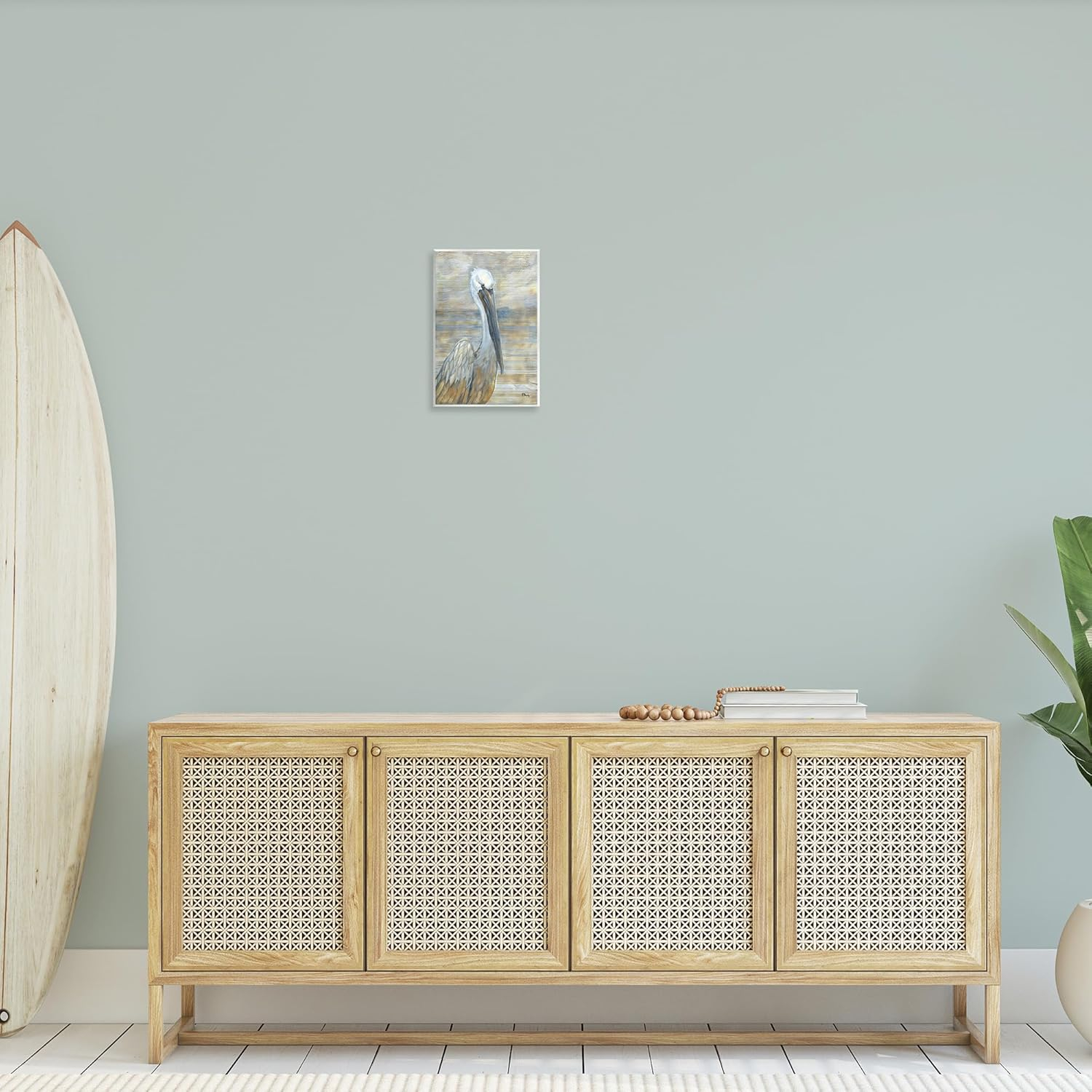 Stupell Industries Coastal Pelican Bird Abstract Portrait Painting Unframed Art Print Wall Art, Design by Paul Brent