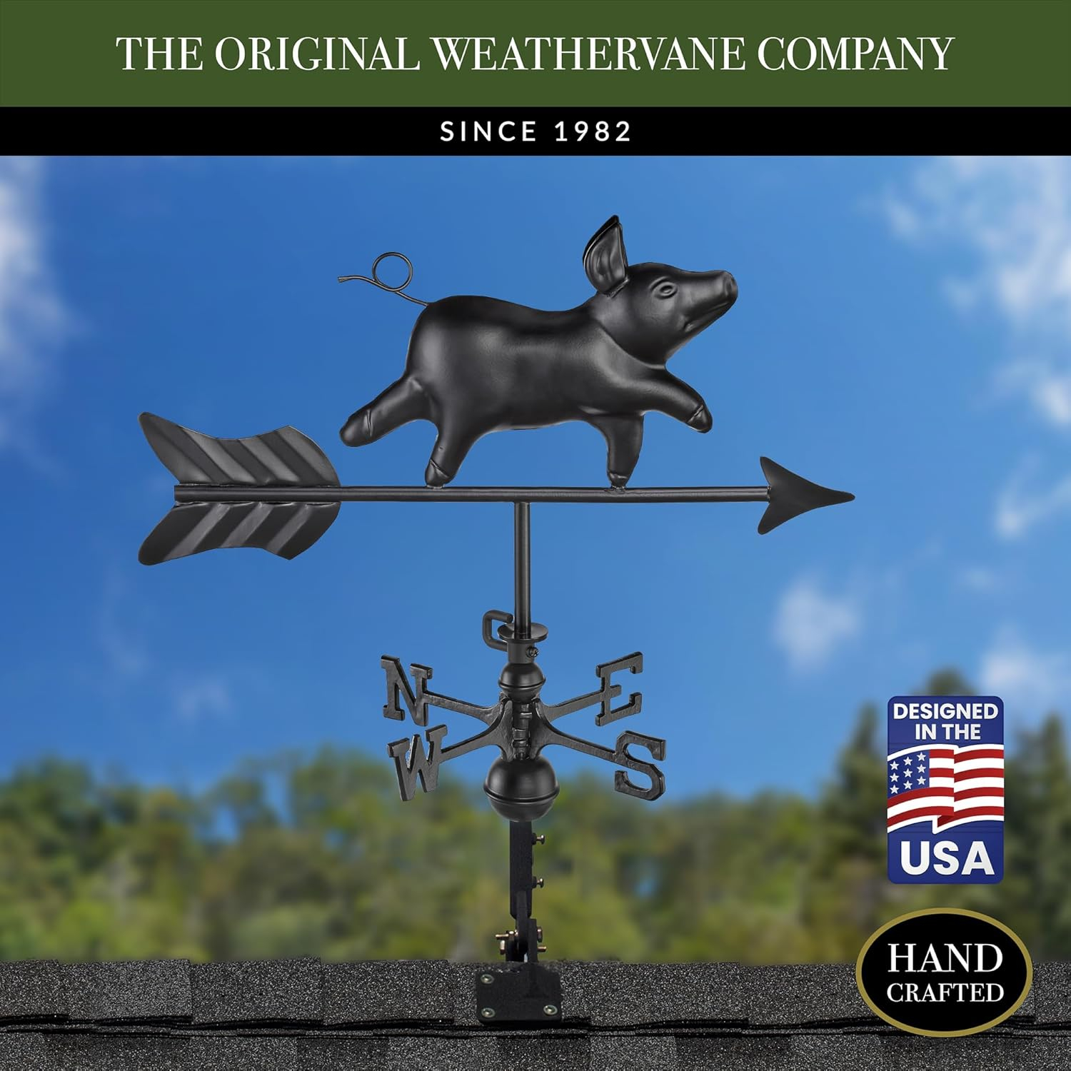 Good Directions Pig Weathervane with Roof Mount