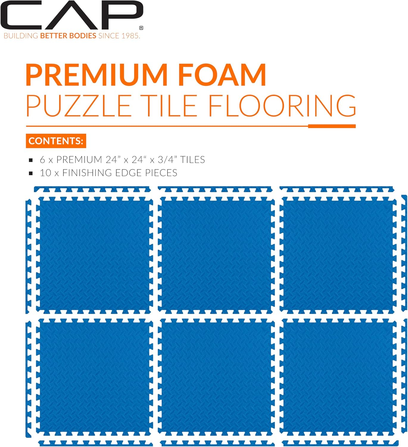 CAP Barbell Exercise Puzzle Mats Packs Tiles 24"x24" x 3/4" | Multiple Options