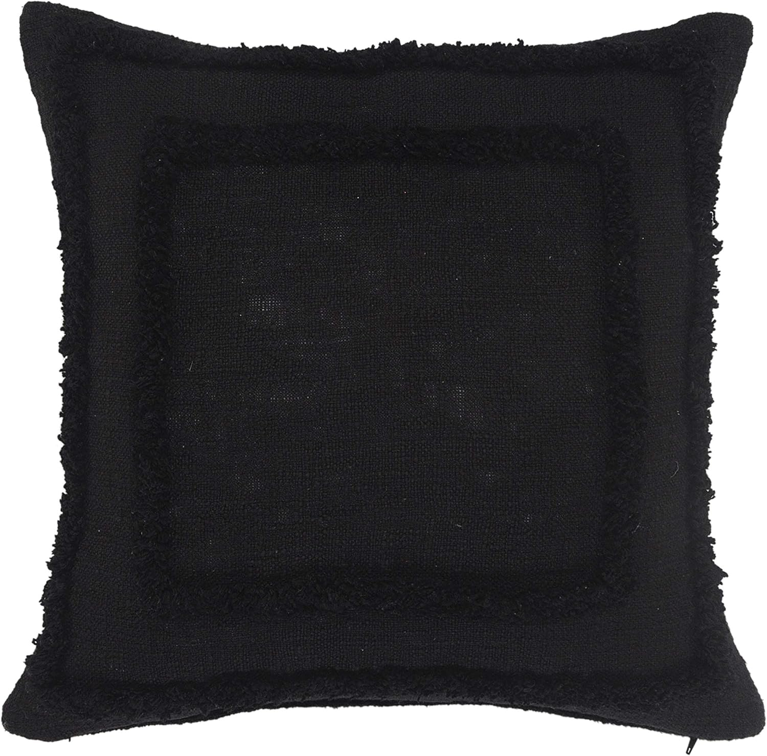 Ox Bay Modern Tufted Solid Throw Pillow, 20" x 20", Black