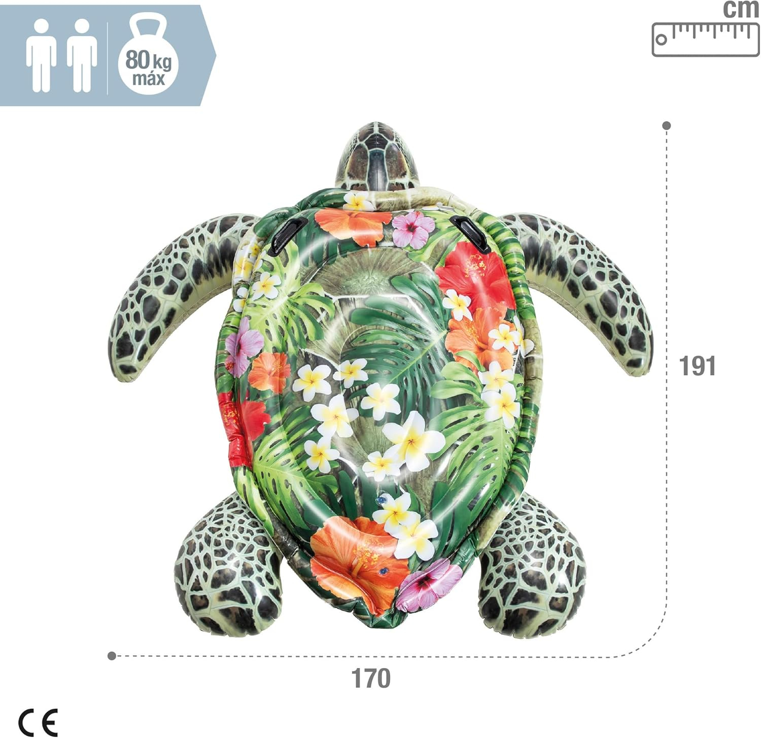 Intex 75" x 67" Realistic SeaTurtle Ride-On Pool Float Ages 3+