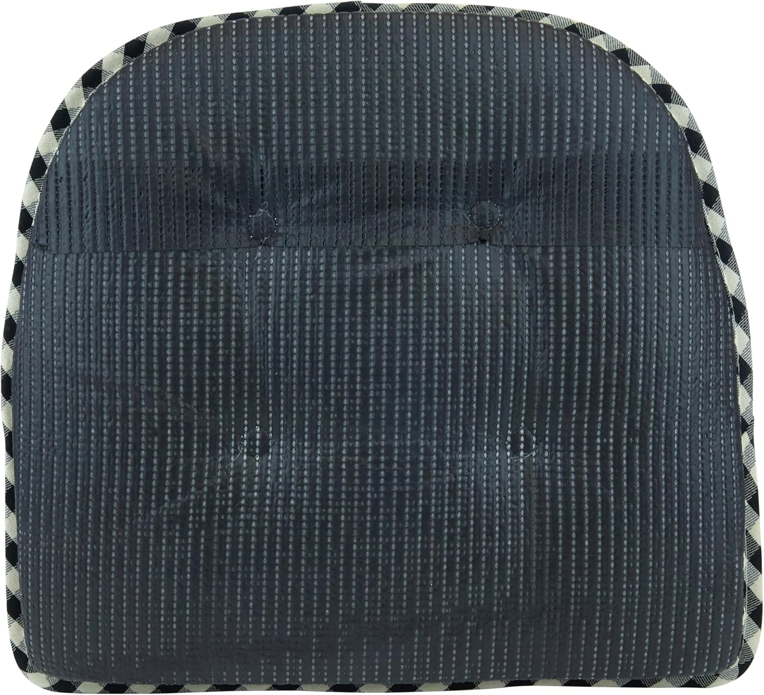 Klear Vu Omega Non-Slip Chair Cushions, Assembled in USA, U-Shaped Skid-Proof Seat Pads for Dining Room, Kitchen, Office, 15"x16", 2 Pack, Gingham Black 2 Count