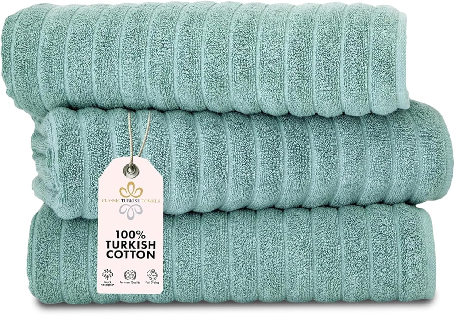 Cotton Ribbed Bath Sheet Towel Set of 3 - 40X67