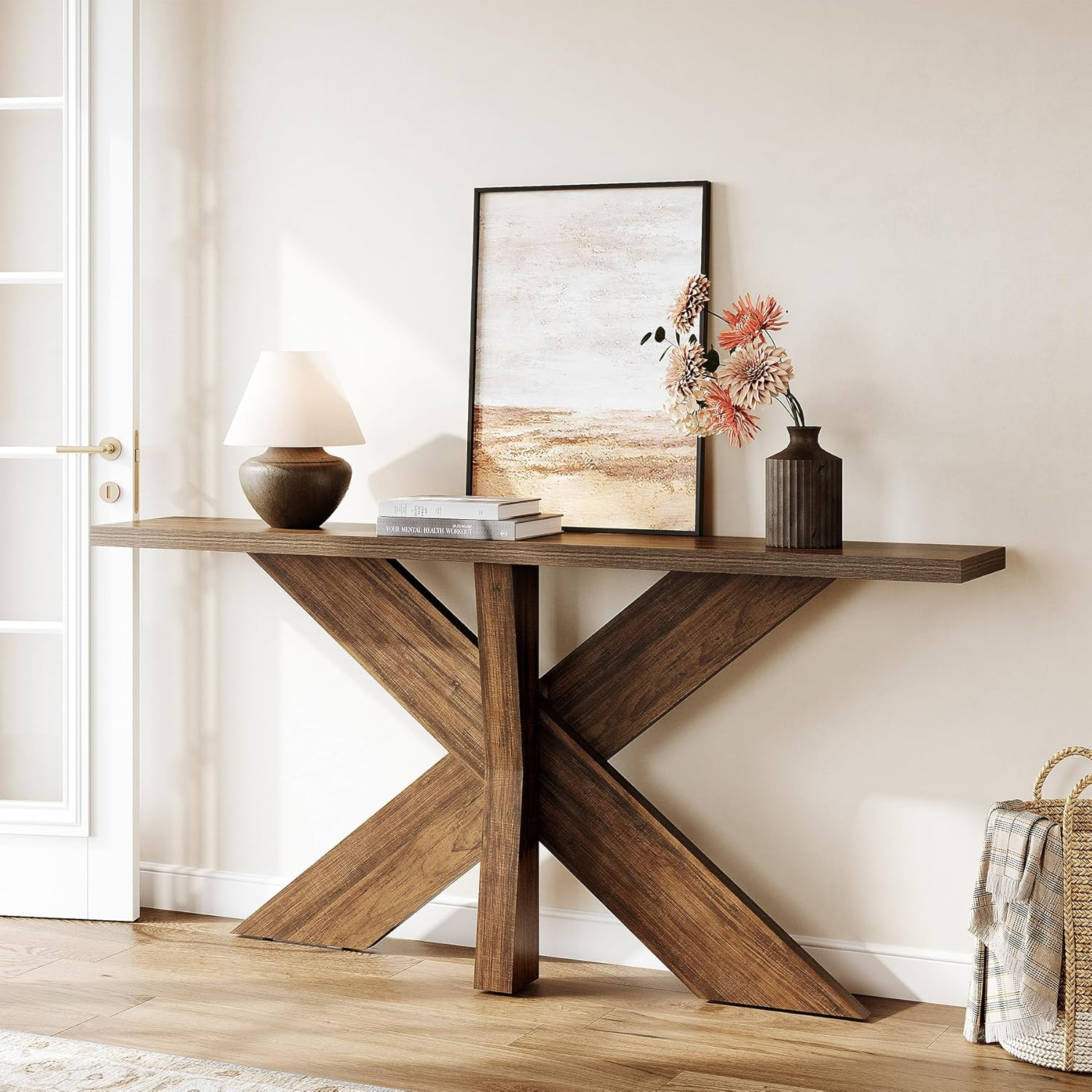 Ophelia & Co. 70.9" Farmhouse Console Table, Wood Hallway Sofa Table | Wayfair