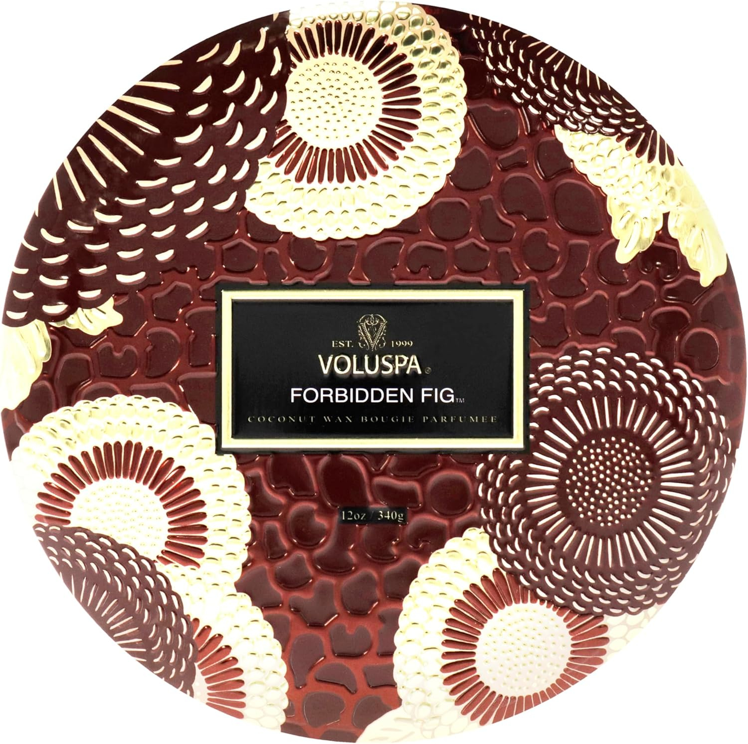 Voluspa 271576 12 oz 3 Wick Decorative Tin Candle - Forbidden Fig