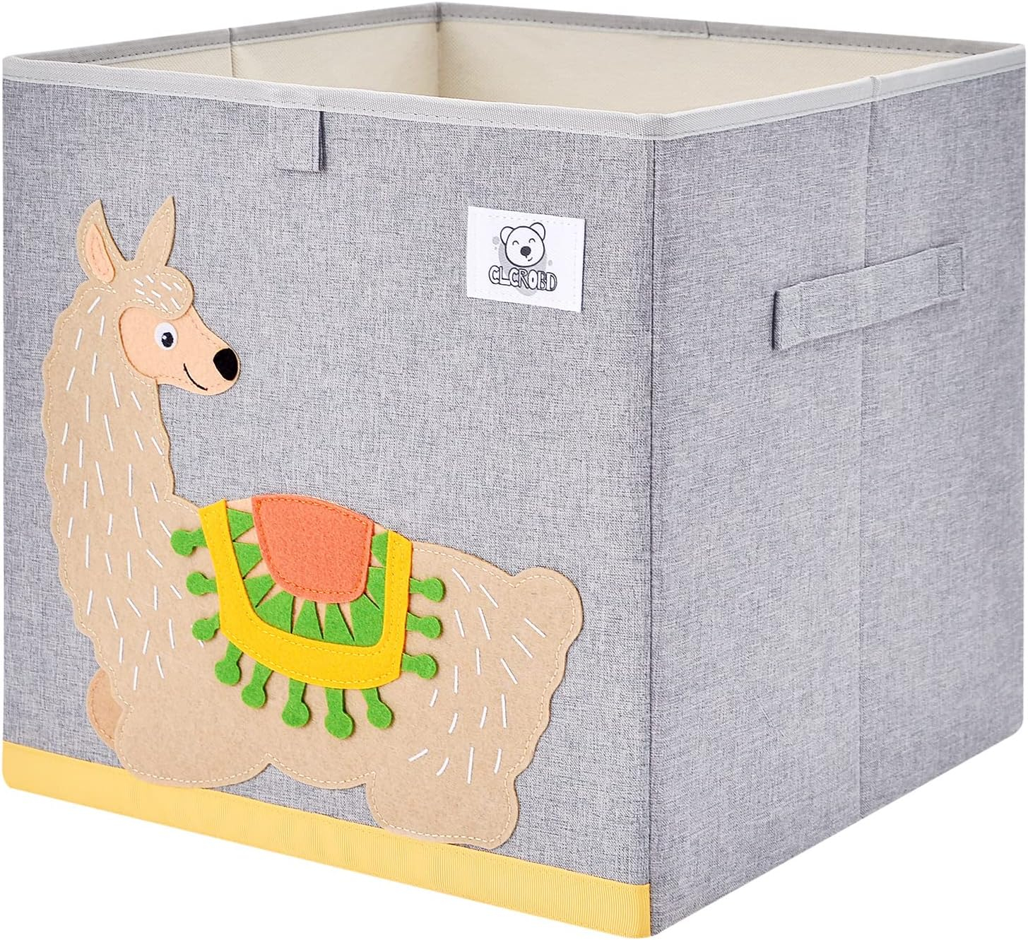 CLCROBD Foldable Animal Cube Storage Bins Fabric Toy Box/Chest/Organizer for Toddler/Kids Nursery, Playroom, 13 inch (Alpaca)