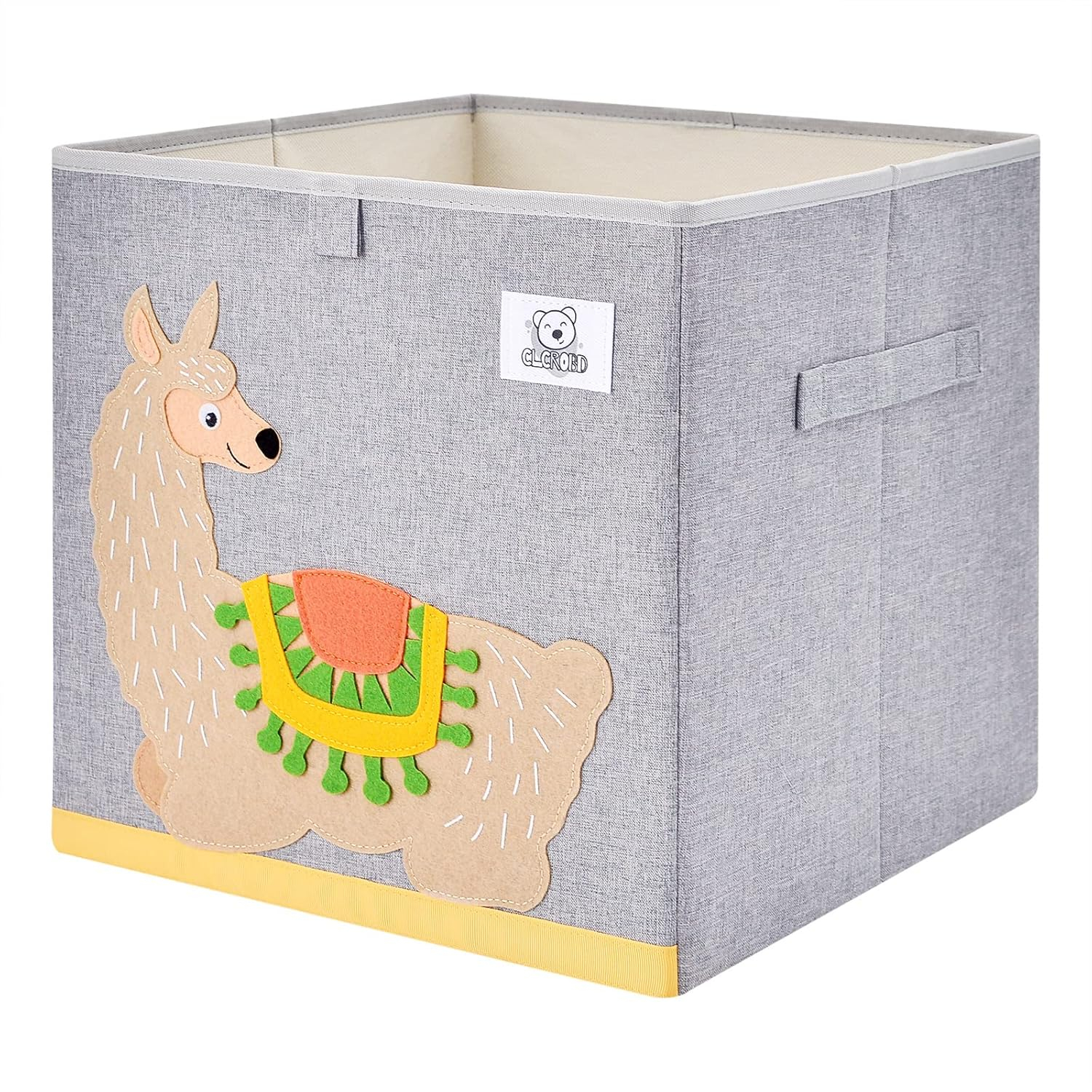 CLCROBD Foldable Animal Cube Storage Bins Fabric Toy Box/Chest/Organizer for Toddler/Kids Nursery, Playroom, 13 inch (Alpaca)