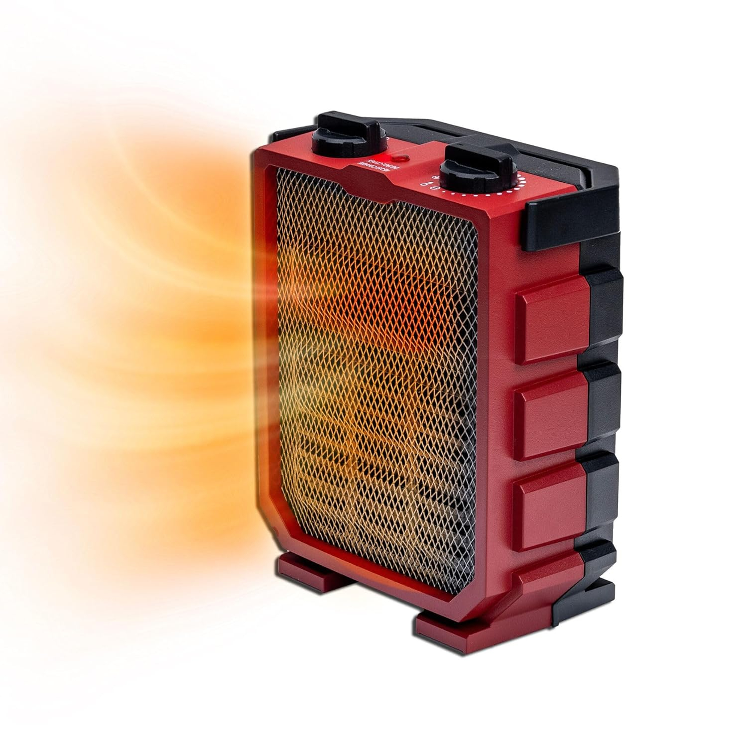 Comfort Zone Utility Space Heater with Foldable Handle for Indoor Use, Adjustable Thermostat, Fan Only Setting, Safety Tip-Over Switch & Overheat Protection