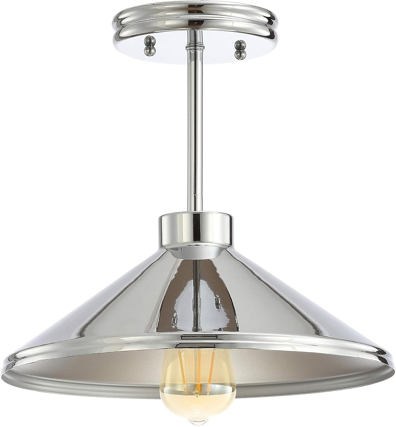 Cisco 11.75" Iron Modern Farmhouse LED Semi Flush Mount, Chrome
