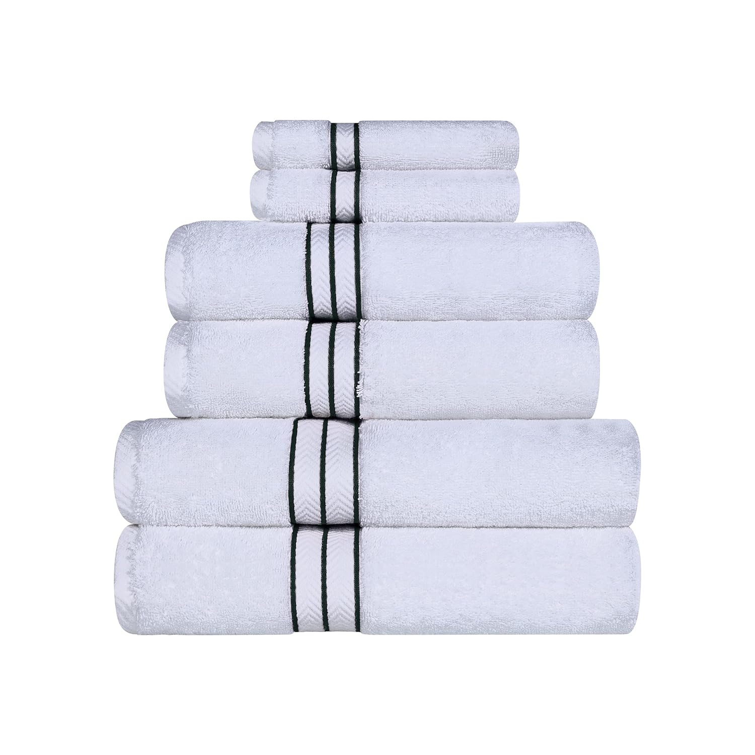 Superior 100% Turkish Cotton Plush 6-Piece Solid Highly Absorbent Towel Set, Teal