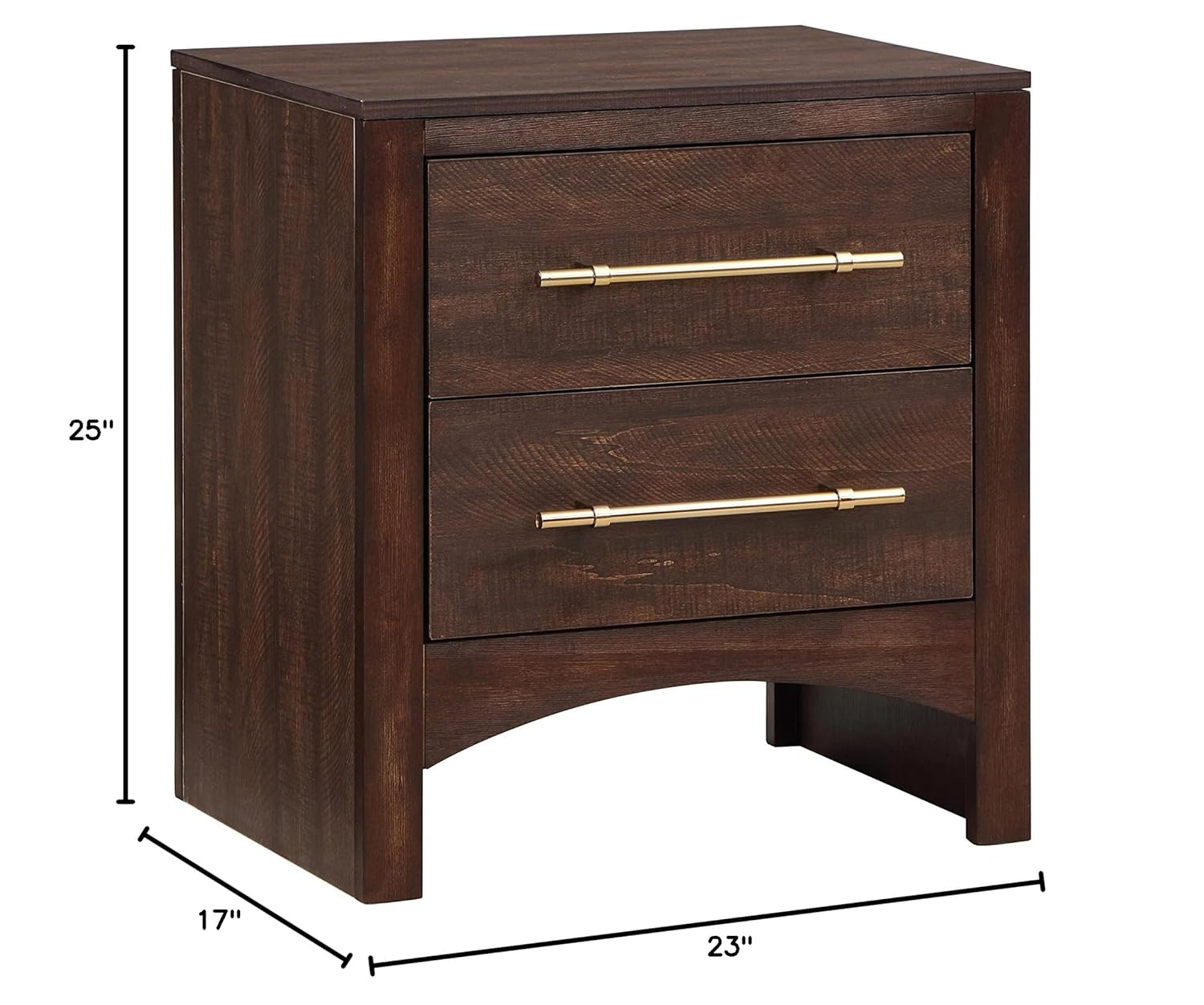 Malgan 2-Drawer Wood Nightstand, Walnut