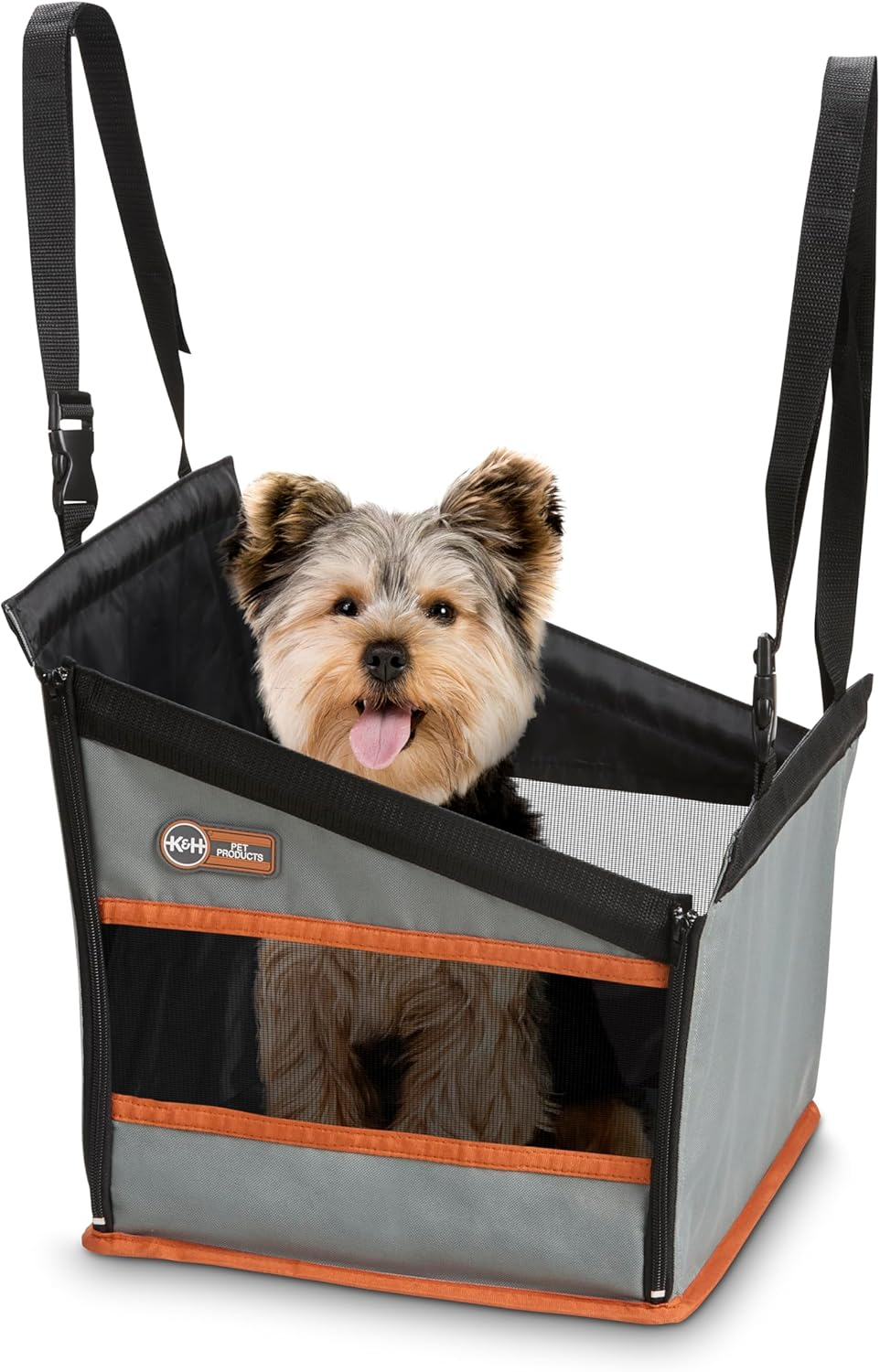 K&H Pet Products Buckle N' Go Dog Car Seat for Pets Gray X-Small 16 X 14 X 14 Inches