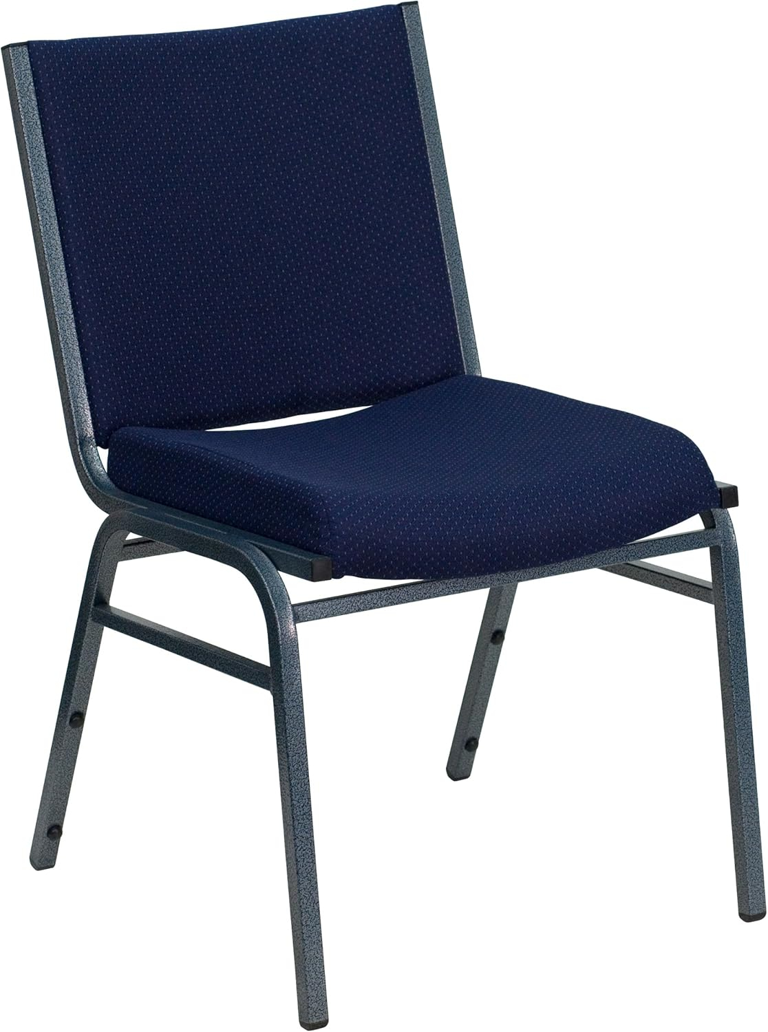 Flash Furniture HERCULES Series Heavy Duty Navy Blue Dot Fabric Stack Chair