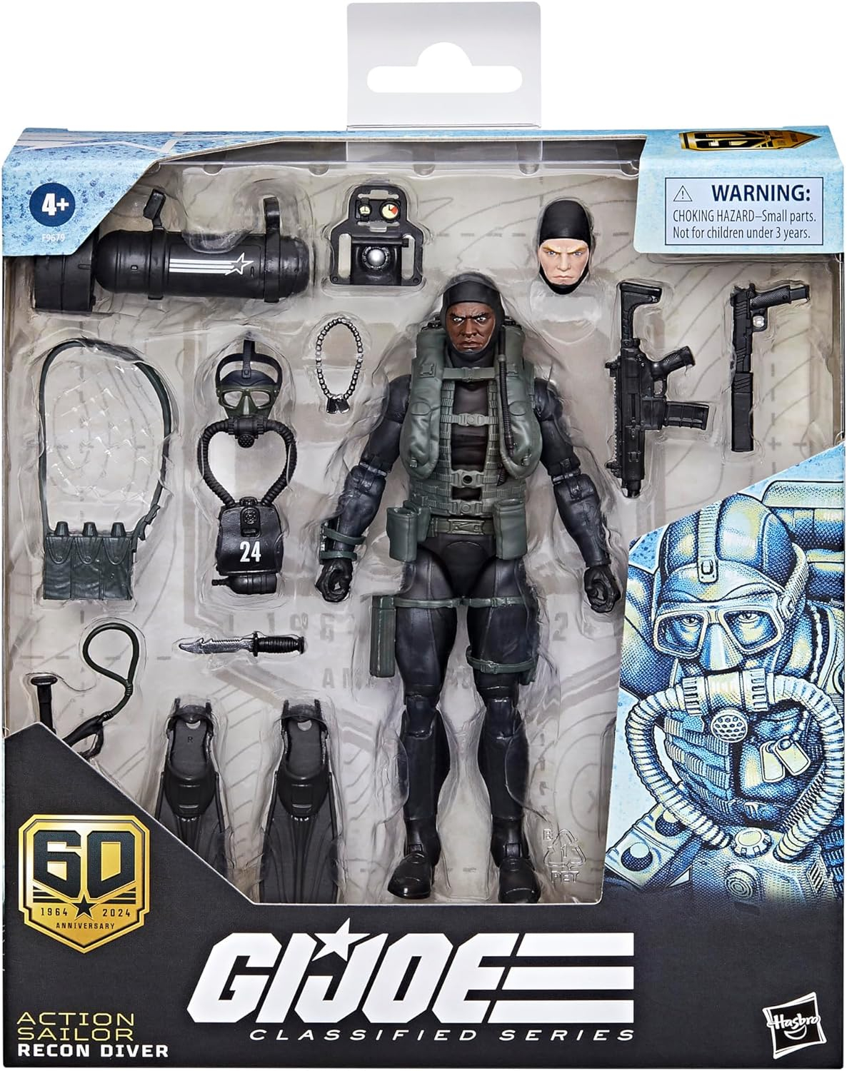 G.I. Joe Classified Series 60th Anniversary Action Sailor - Recon Diver, 6” Action Figure