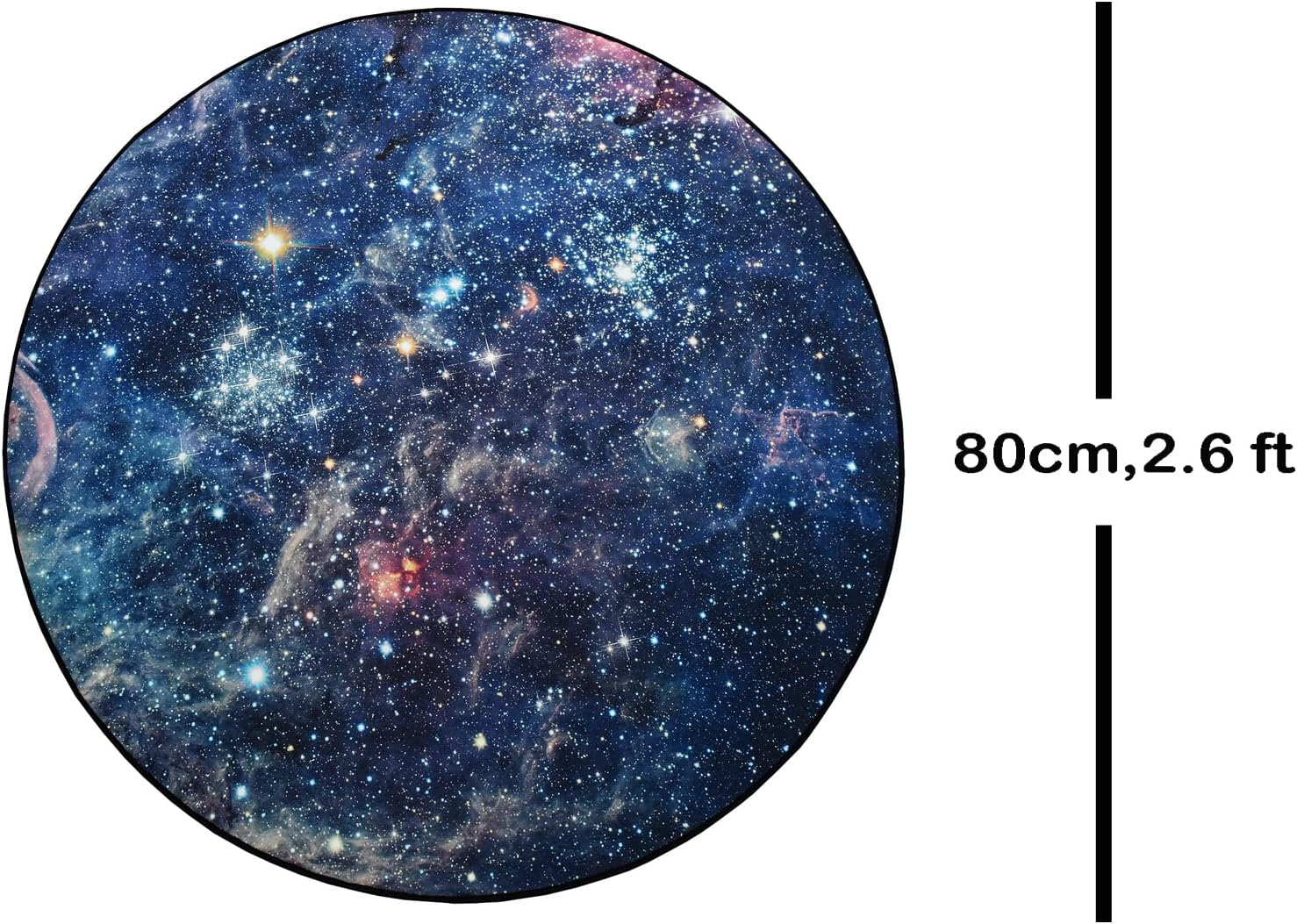 Galaxy Round Rugs, Universe Space Nebula Stars Starry Carpet Large Floor Mat for Living Room, Bedroom (Galaxy, 2.6 ft Diameter)