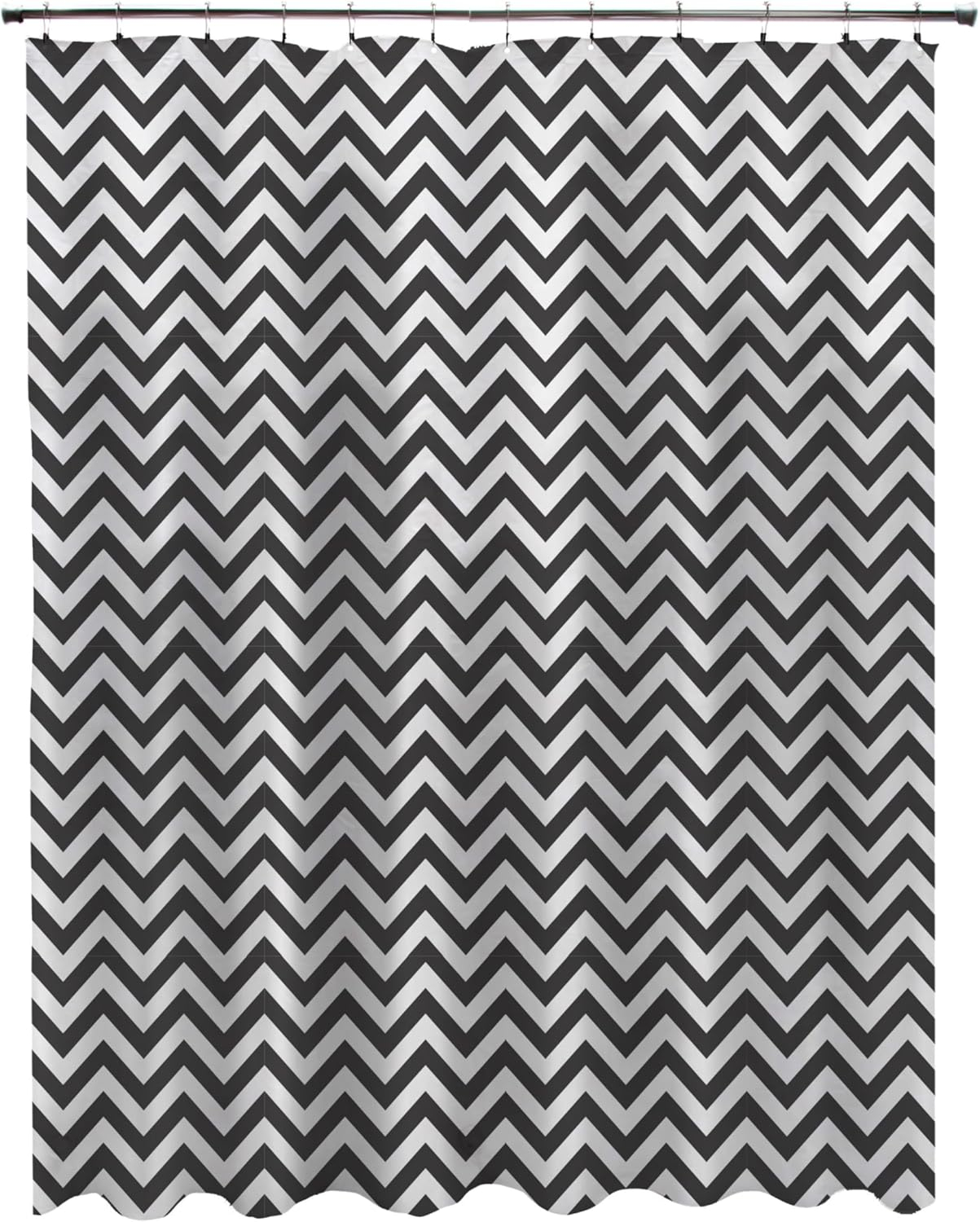 Kenney® Medium Weight Decorative PEVA Shower Curtain Liner, 70" W x 72" H, Step Up Chevron
