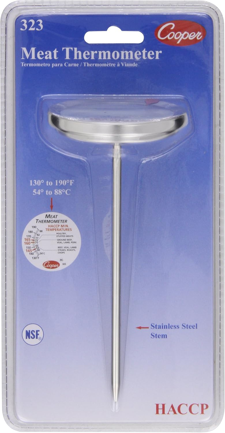 Stainless Steel Dial Meat Thermometer with Glass Lens