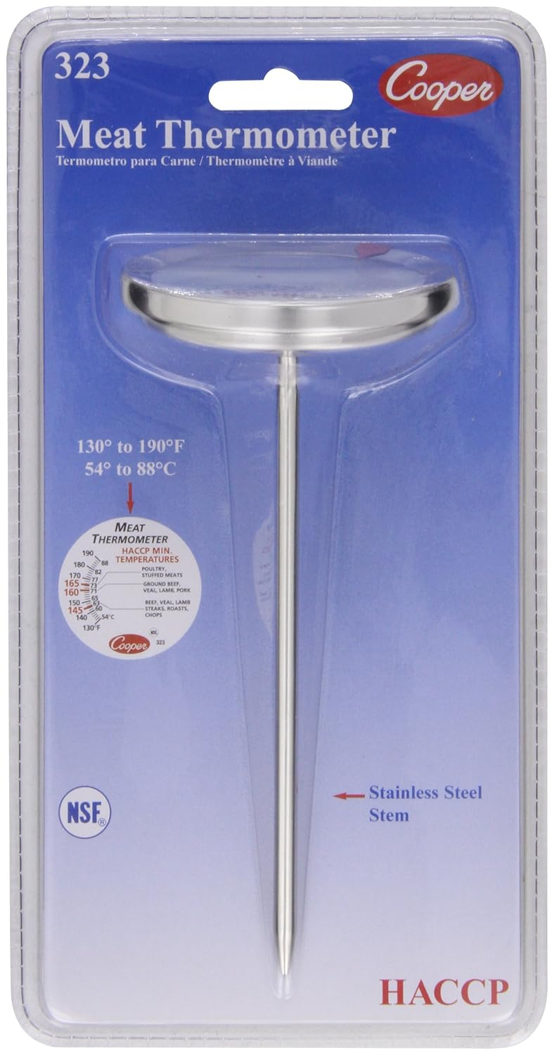 Stainless Steel Dial Meat Thermometer with Glass Lens