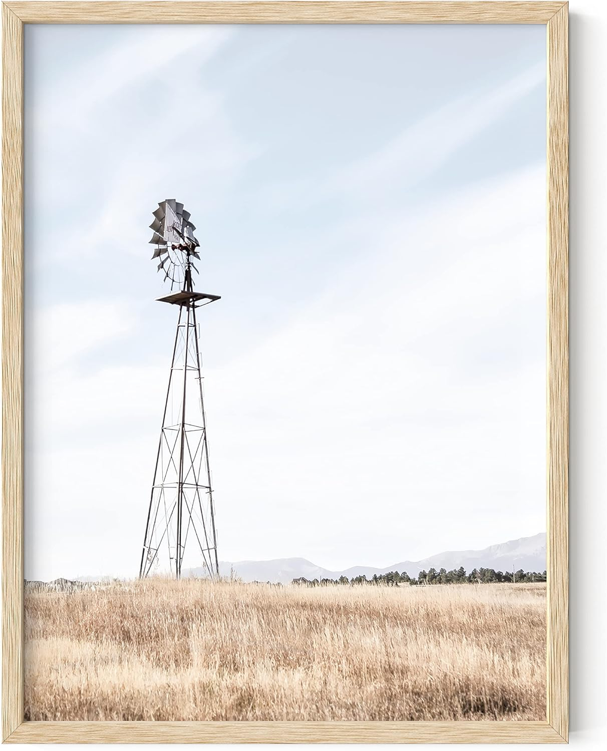 HAUS AND HUES Windmill Pictures Wall Decor - Farmhouse Pictures Wall Decor, Barn Pictures Wall Art, Western Pictures Wall Decor, Country Wall Pictures, Farm Scene Pictures For Wall (12x16, Unframed)
