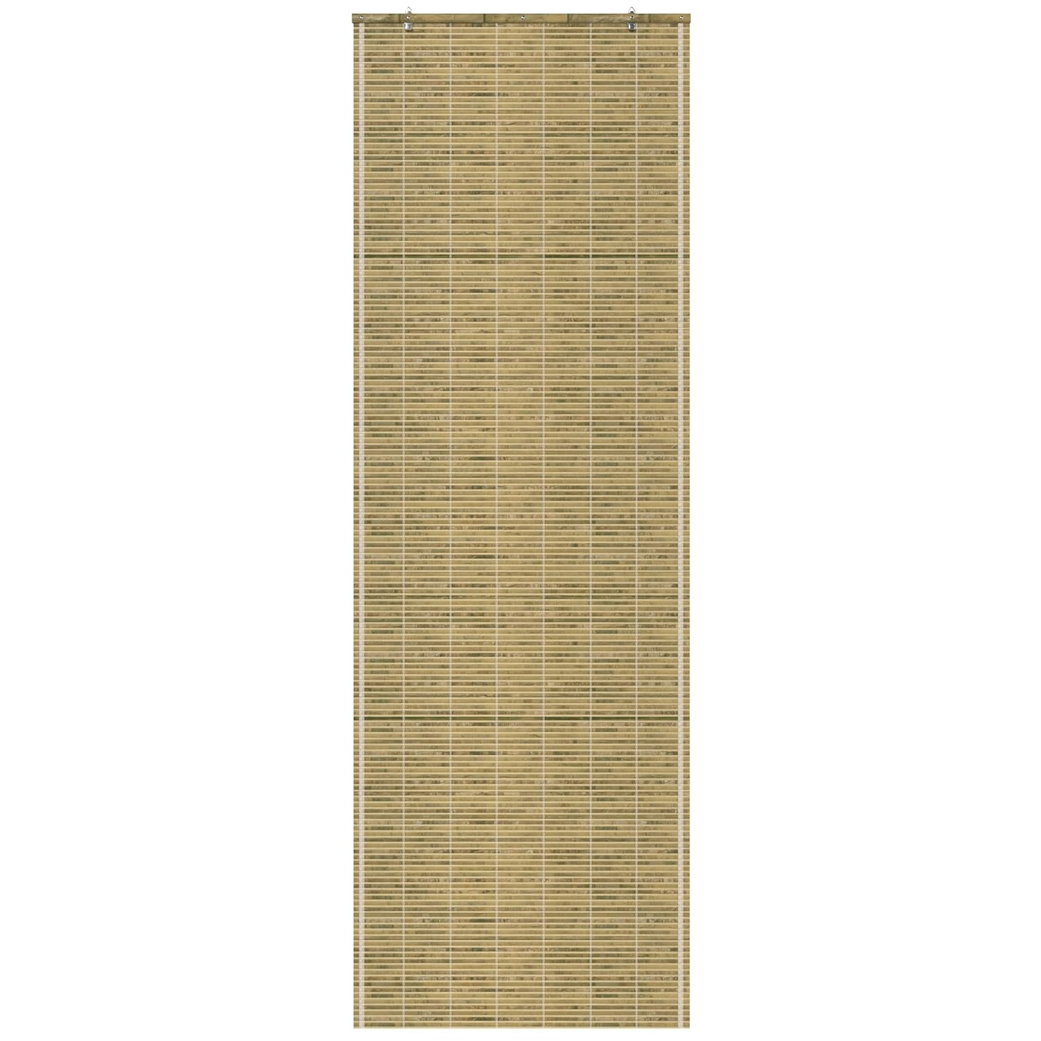 Oriental Furniture Cordless Light Filtering Bamboo Roman Window Shades, Beige, 2" x 24"