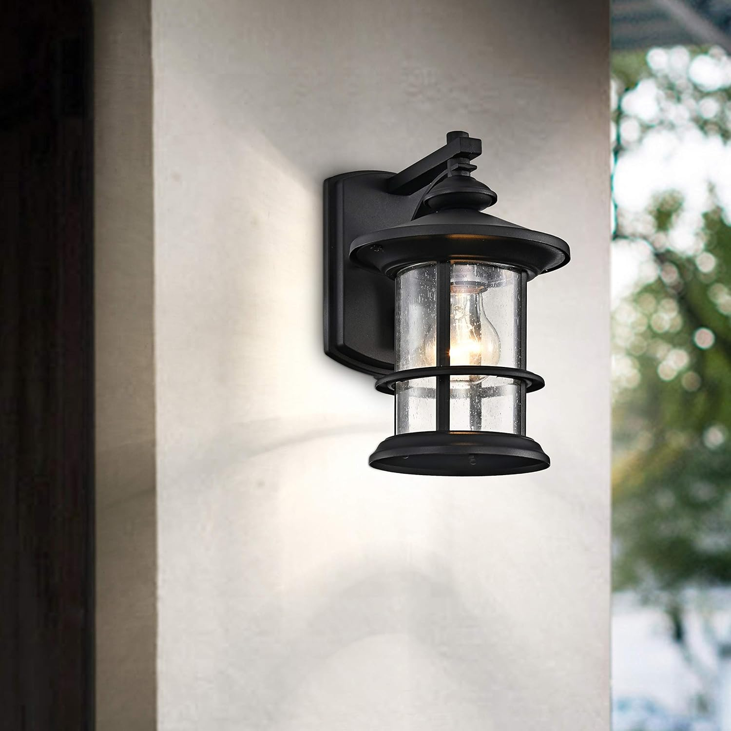 Belle 1 Light Transitional Outdoor Wall Lantern in 2 Pack Matte Black Small Black Matte 7 to 12 Inches Under 6 Inches