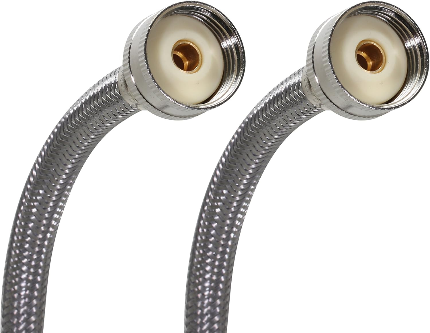 Fluidmaster B9WM48 Washing Machine Connector, Braided Stainless Steel - 3/4 Hose Fitting x 3/4 Hose Fitting, 4 Ft. (48-Inch) Length