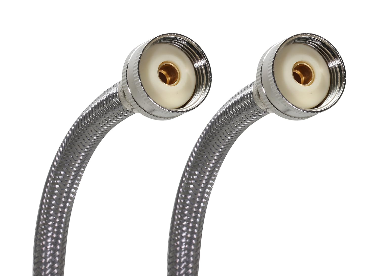 Fluidmaster B9WM48 Washing Machine Connector, Braided Stainless Steel - 3/4 Hose Fitting x 3/4 Hose Fitting, 4 Ft. (48-Inch) Length