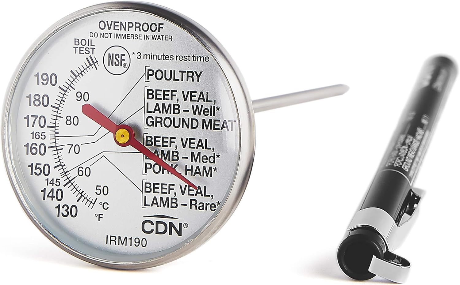 Stainless Steel Digital Meat Thermometer with 1.75" Dial