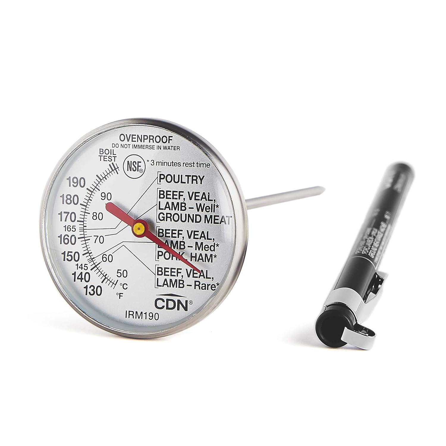 Stainless Steel Digital Meat Thermometer with 1.75" Dial