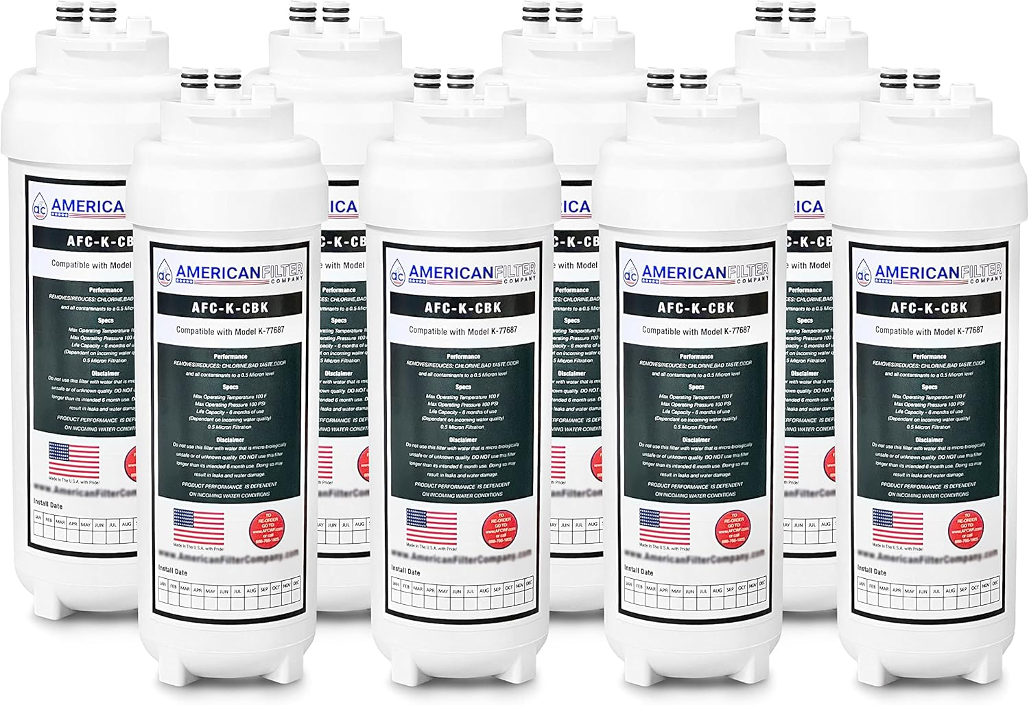 AFC Brand Water Filters, Compatible with Kohler K-77687 Water Filters (made by AFC)