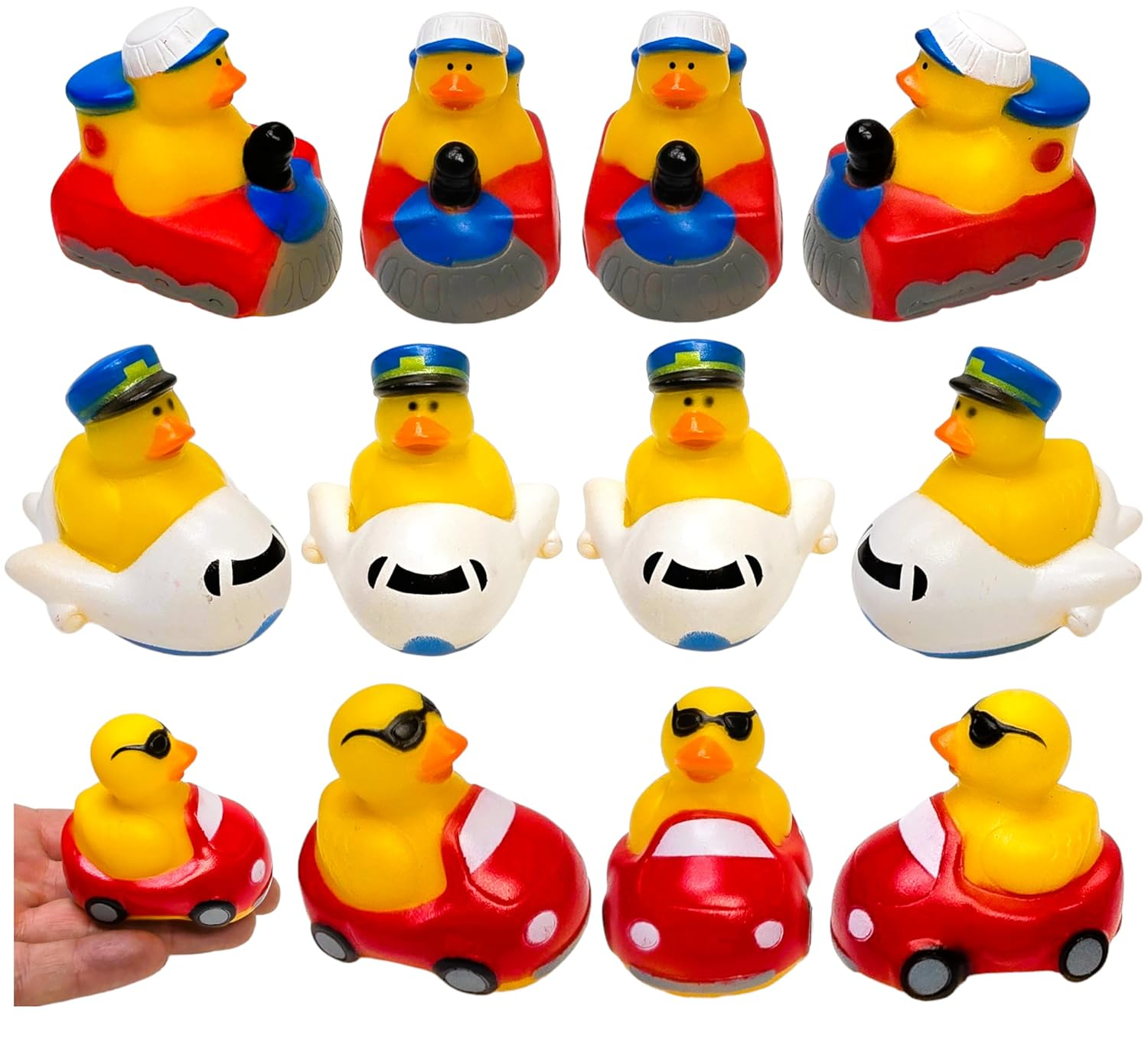 Transportation-Themed Rubber Duckies Set for Bath and Play