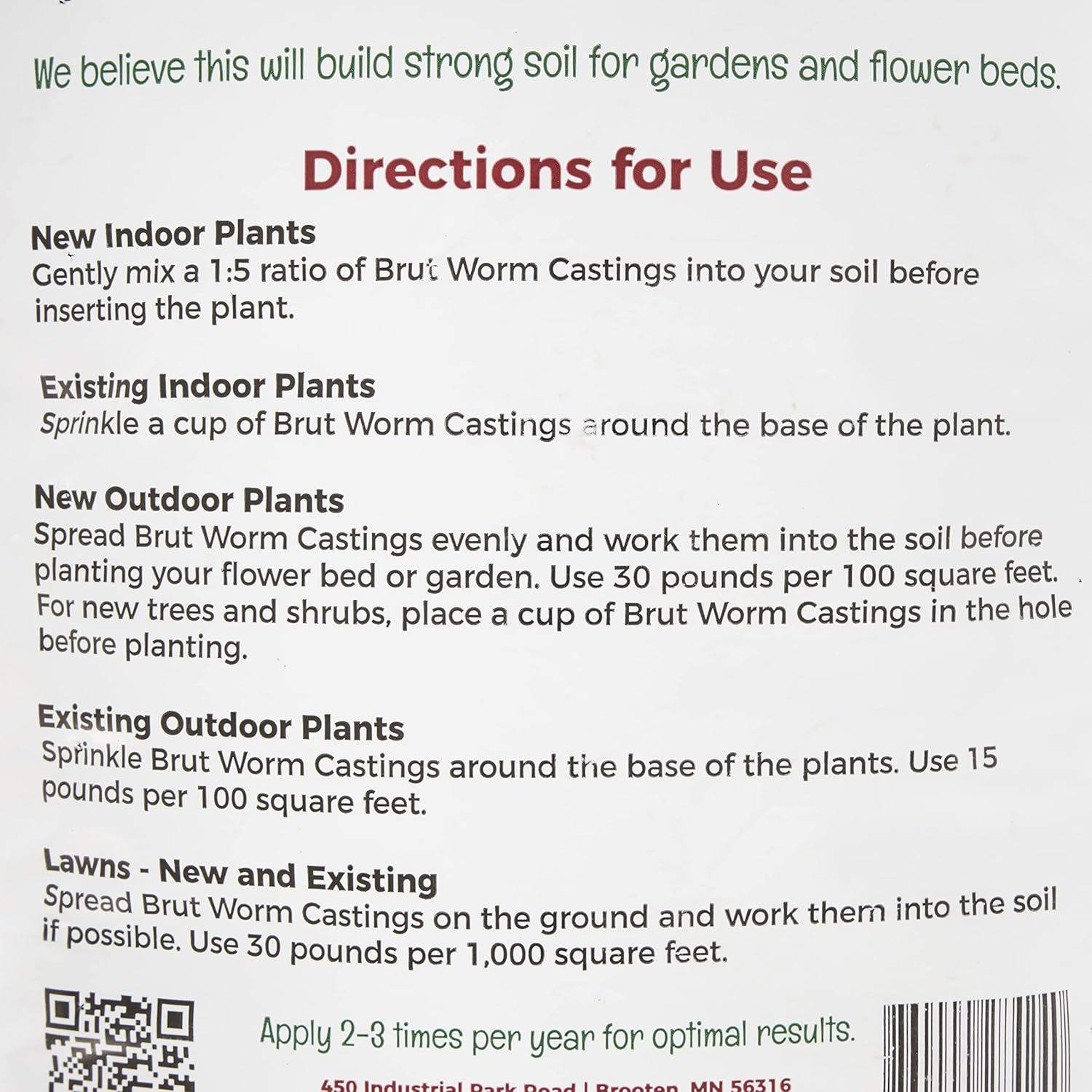 Brut Organic Worm Castings – 5 LB – Natural Nutrients, Fertility Builder, Plant Food for Potting Soil, Garden Soil, Indoor and Outdoor Use