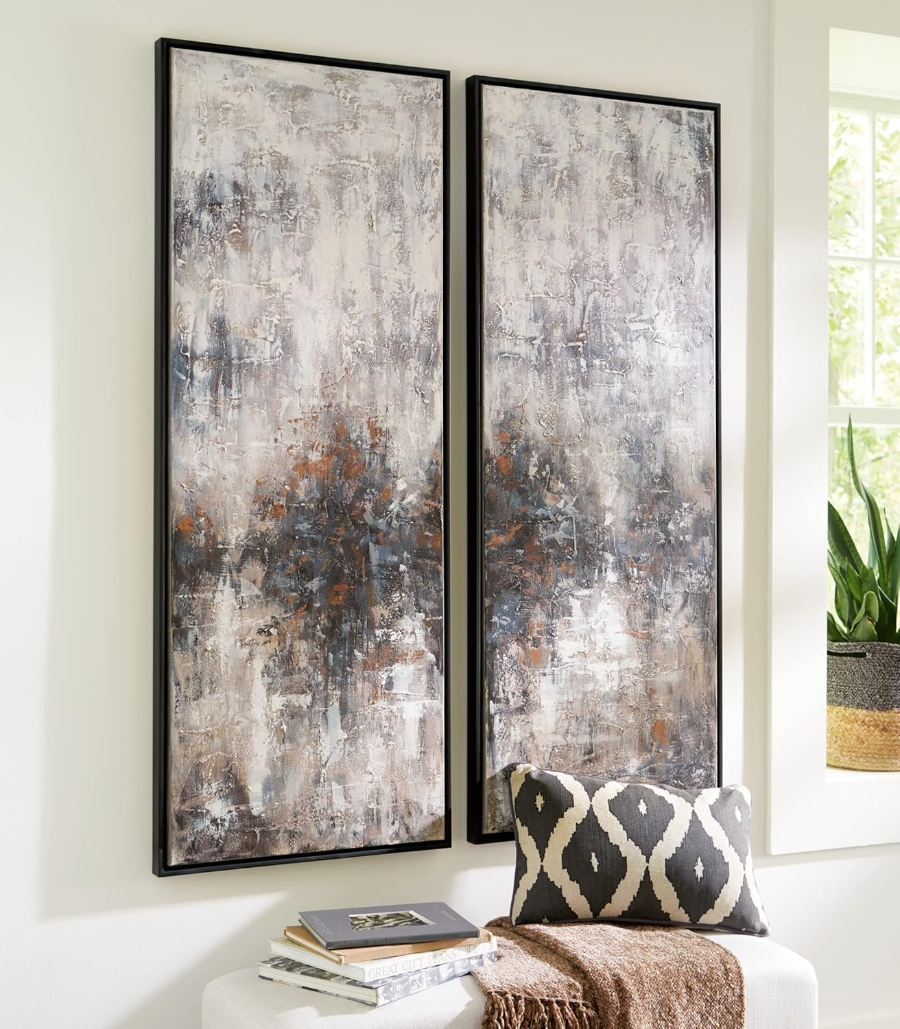 Sahriana Black and Brown Abstract Wall Art Set