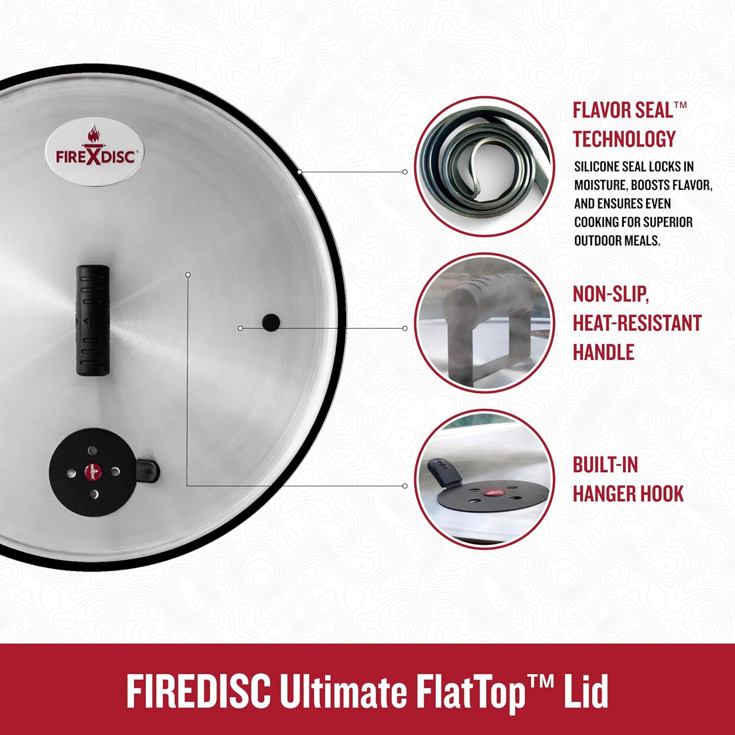 FIREDISC Ultimate Flat Top Lid with Flavor Seal for 22-in. Pots and Pans