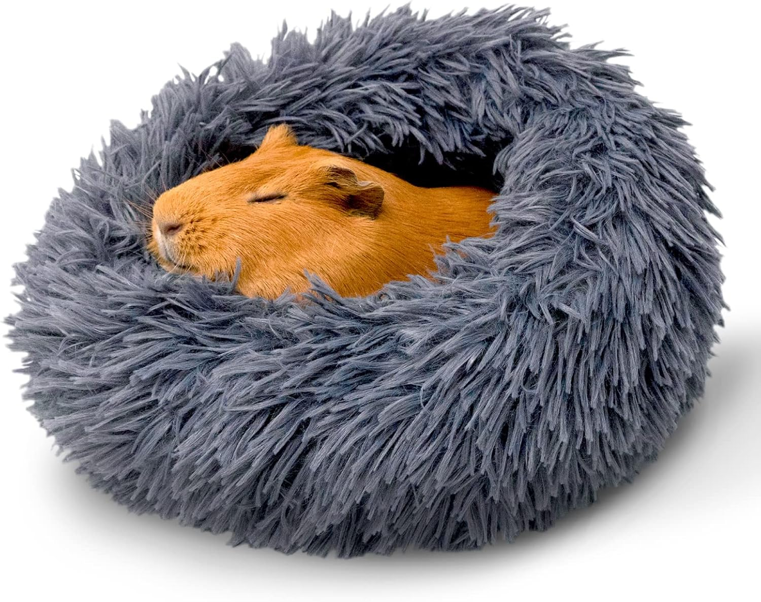 Paw Inspired® Furr-O™ Guinea Pig Bed Hideout Hideaway Burrowing Pet Bed and House for Guinea Pigs, Hamsters, and Other Small Animals (Dark Gray)