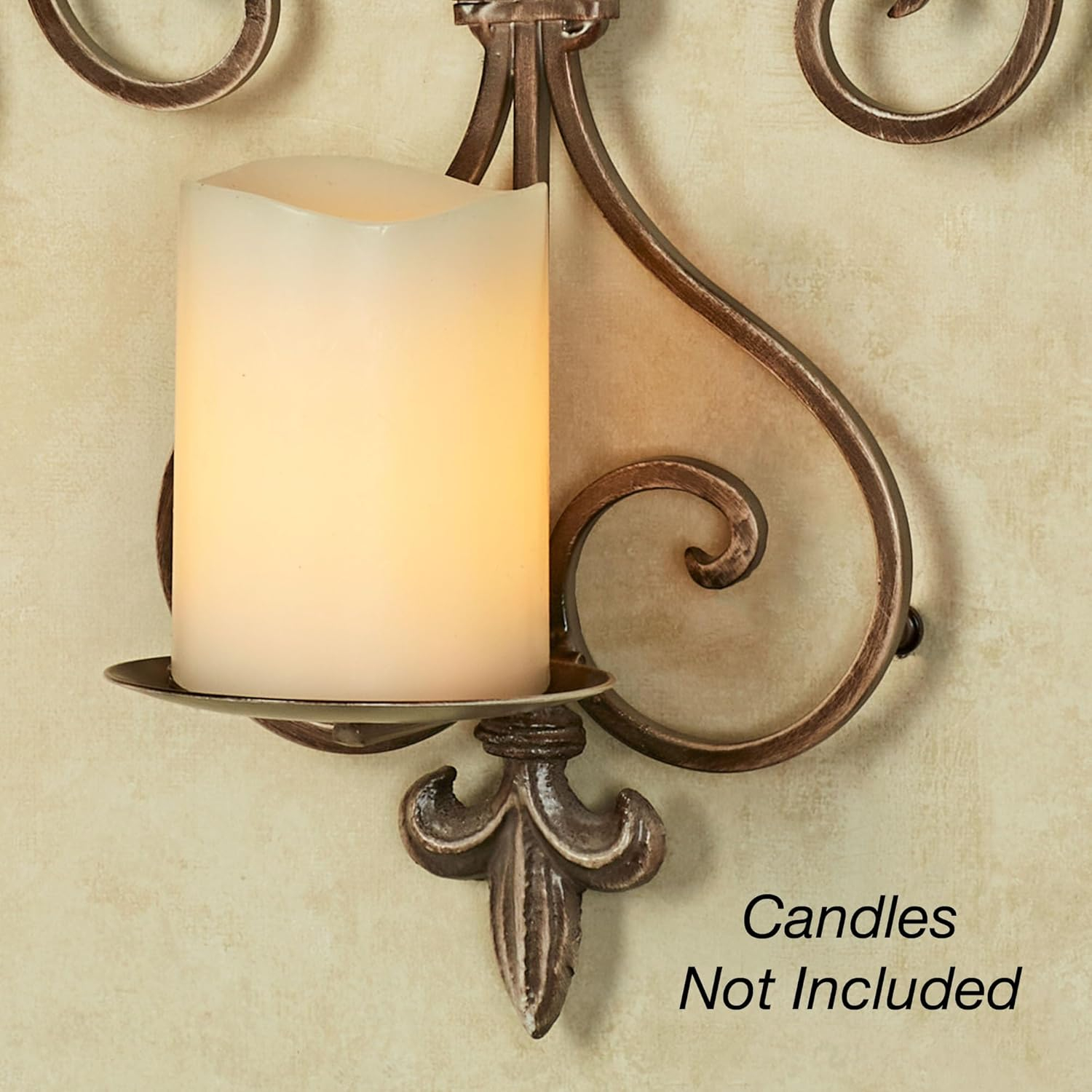 Charles Antique Gold Fleur De Lis Metal Wall Sconce Set