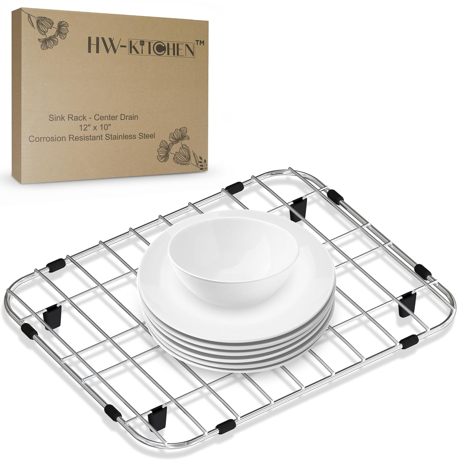 24" x 12" Sink Protector for Kitchen Sink - Stainless Steel Kitchen Sink Rack for Bottom for Sink - Sink Mat - Sink Drying Rack - Kitchen sink protector - Farm Sink Rack for Bottom of Sink